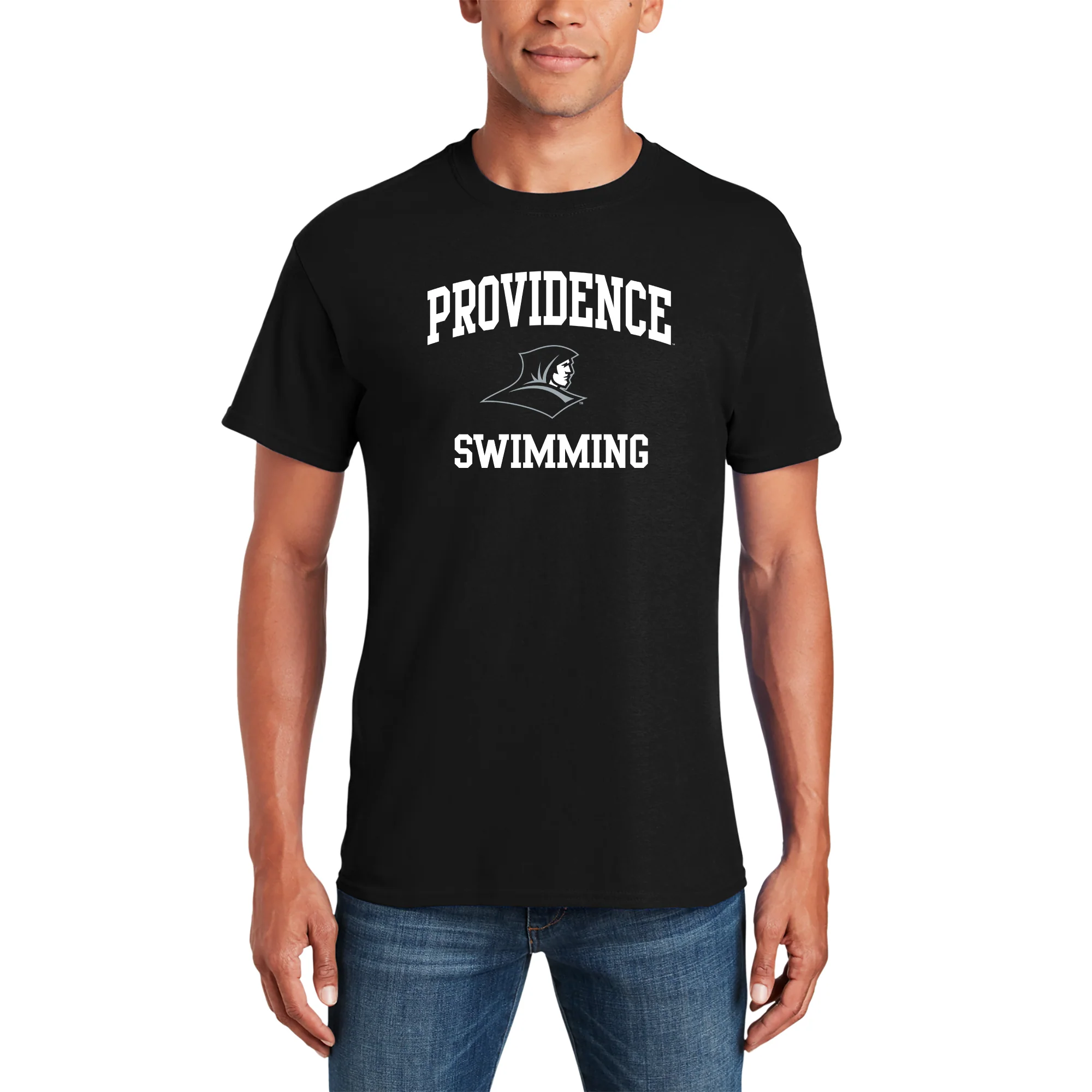 Providence Friars Arch Logo Swimming T-Shirt - Black - Image 3