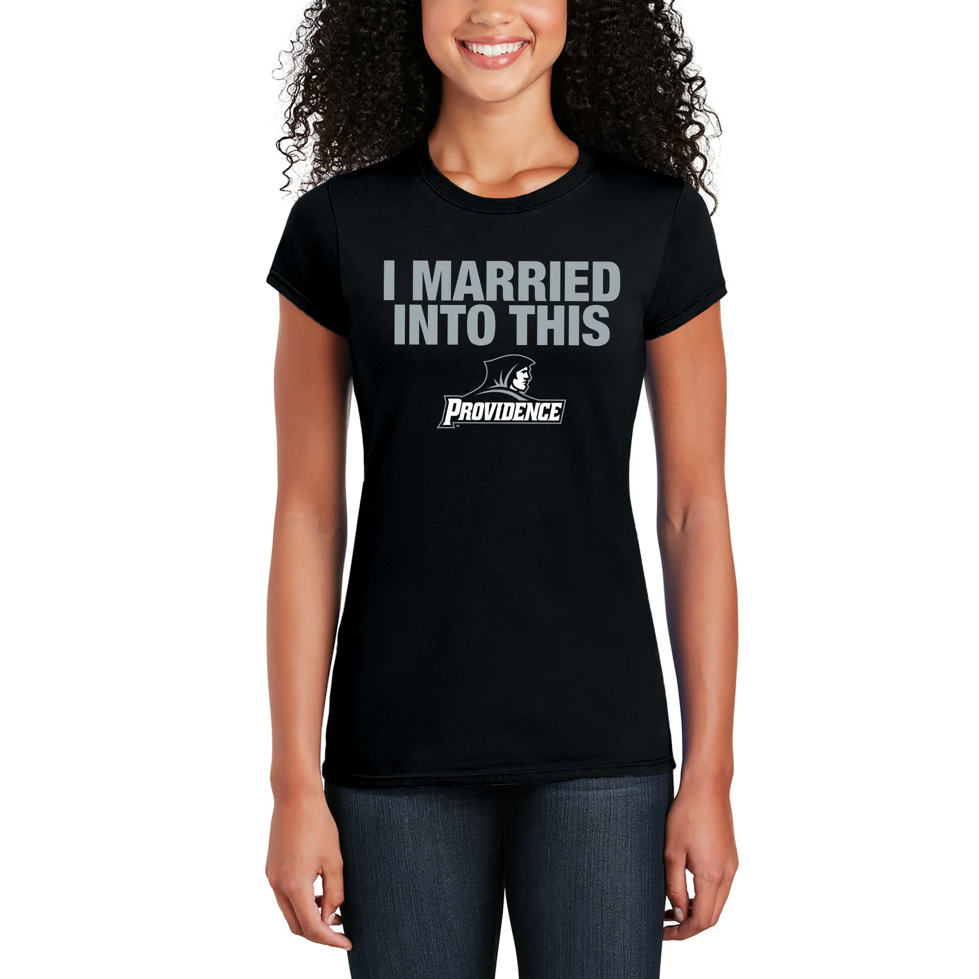 Providence Friars I Married Into This Women's T-Shirt - Black - Image 4