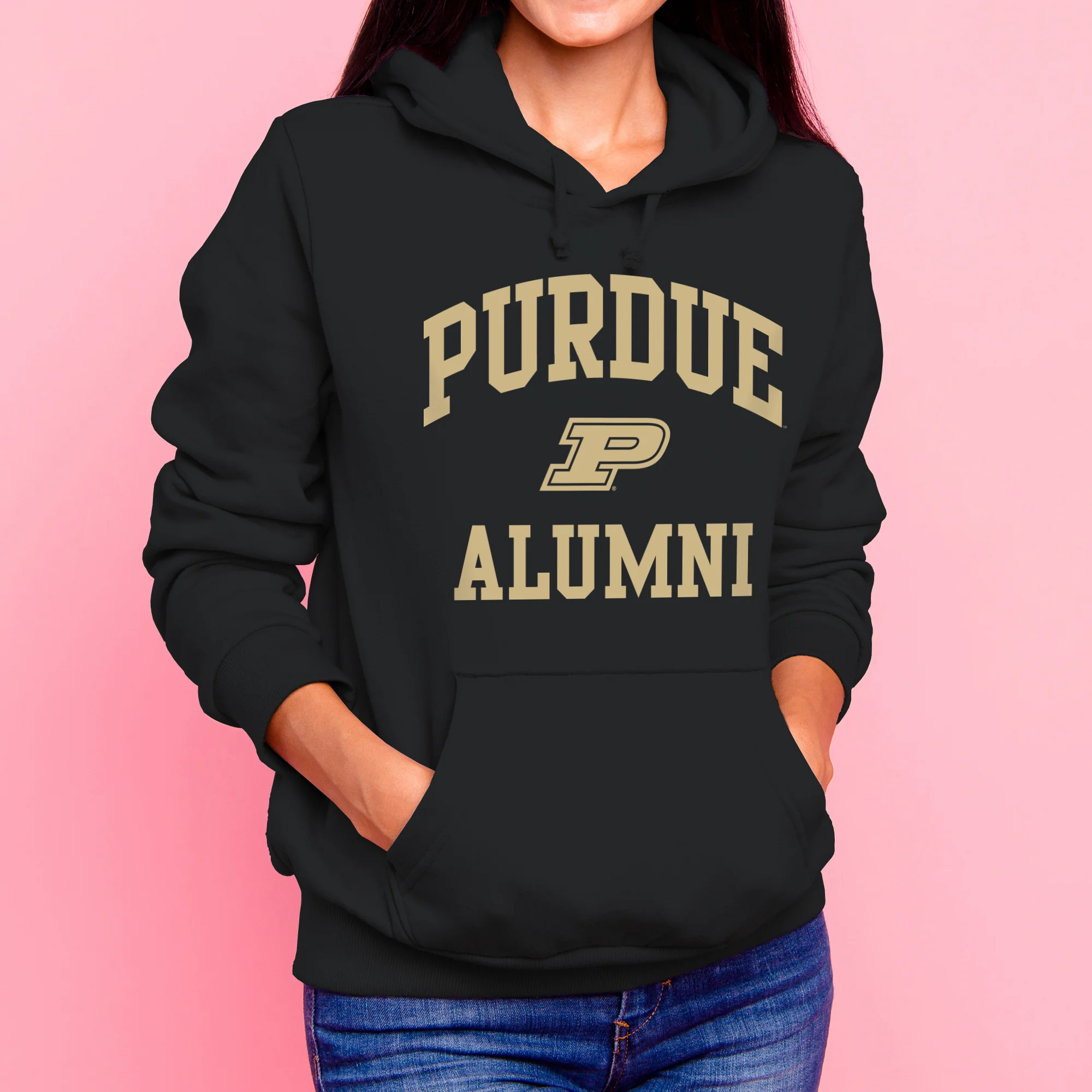 Purdue Arch Logo Alumni Hoodie - Black - Image 4