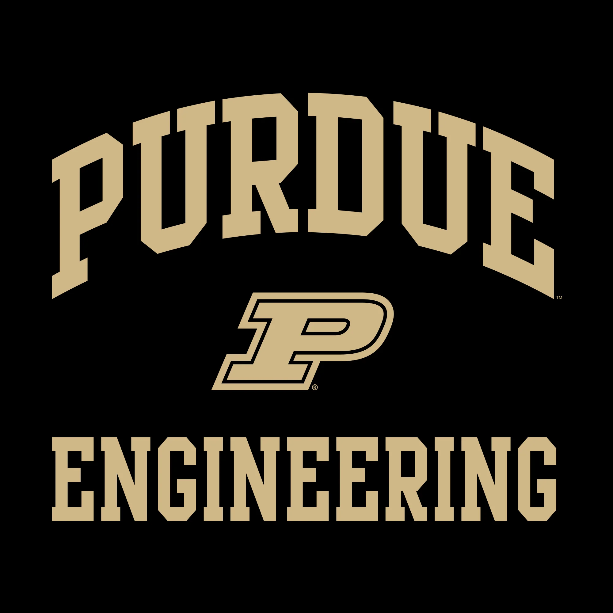 Purdue Arch Logo Engineering T Shirt - Black - Image 2