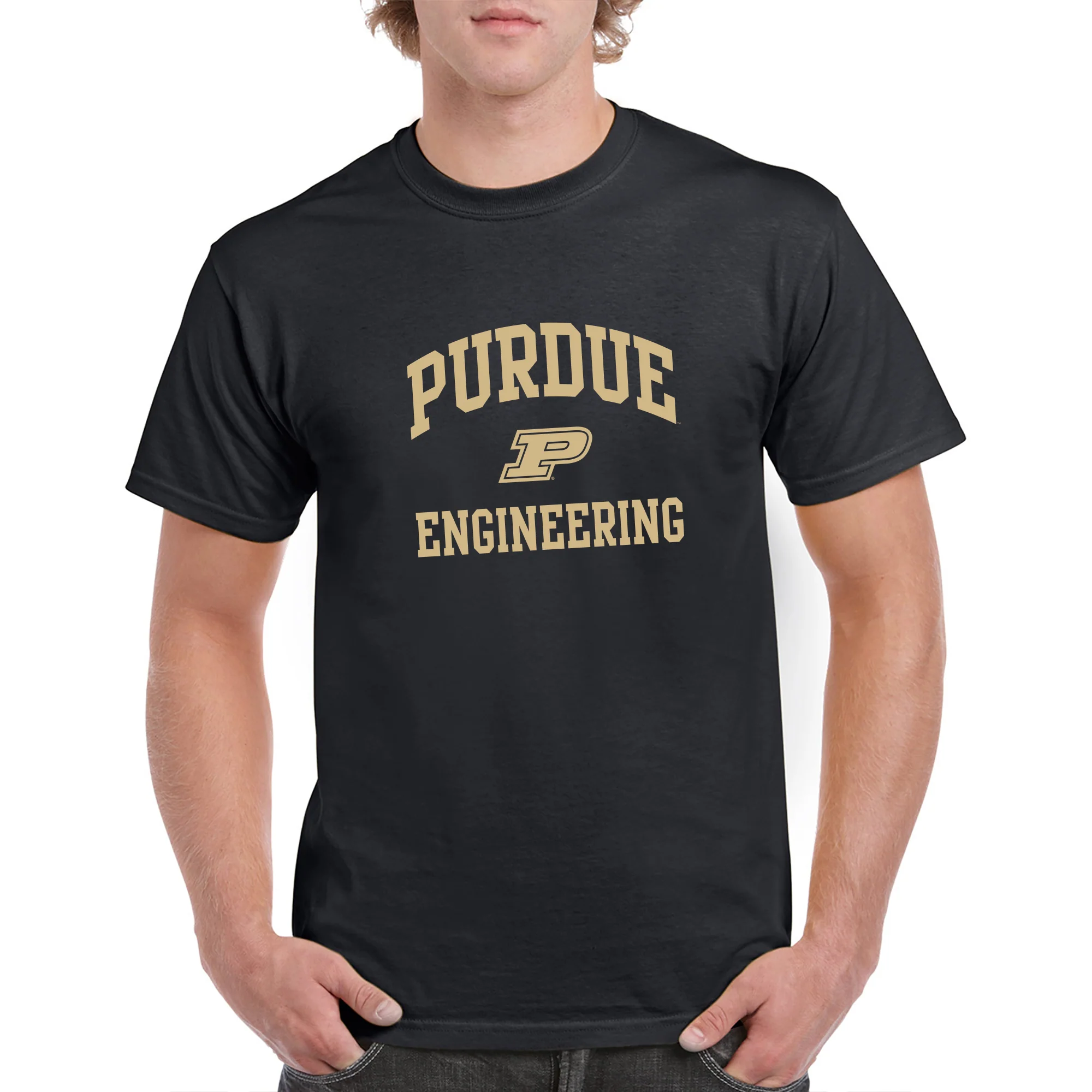 Purdue Arch Logo Engineering T Shirt - Black - Image 3