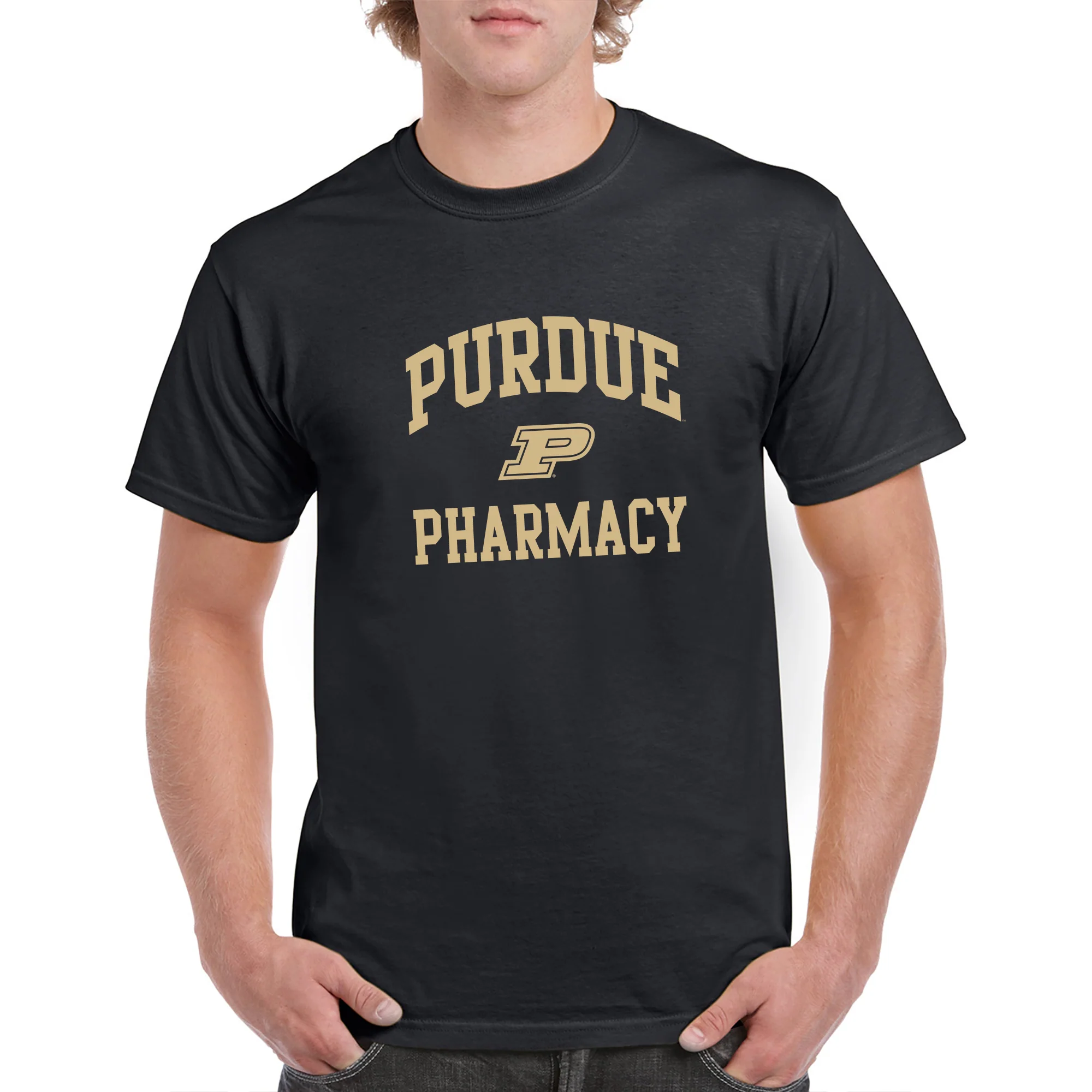 Purdue Arch Logo Pharmacy T Shirt - Black - Image 3