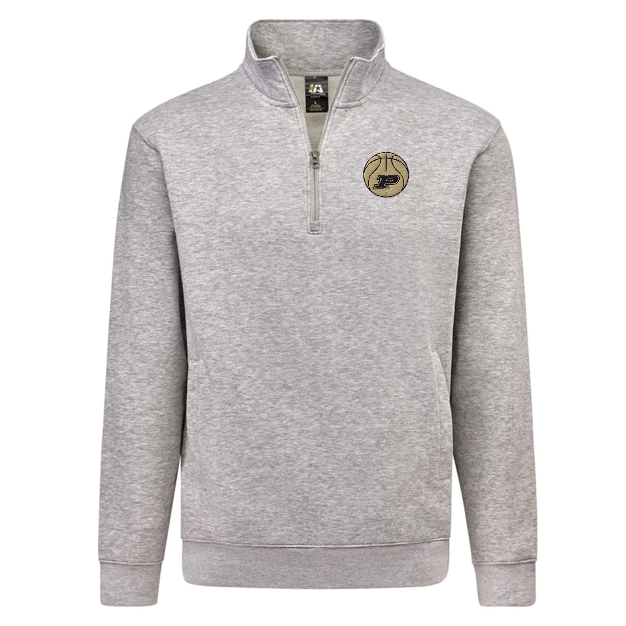 Purdue Basketball Outline LC EMB BTB Quarter Zip Sweatshirt - Oxford