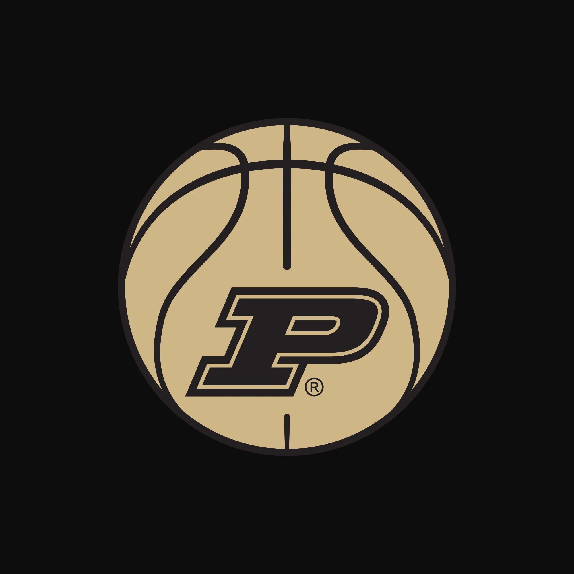 Purdue Basketball Outline LC EMB Polo - Black - Image 2