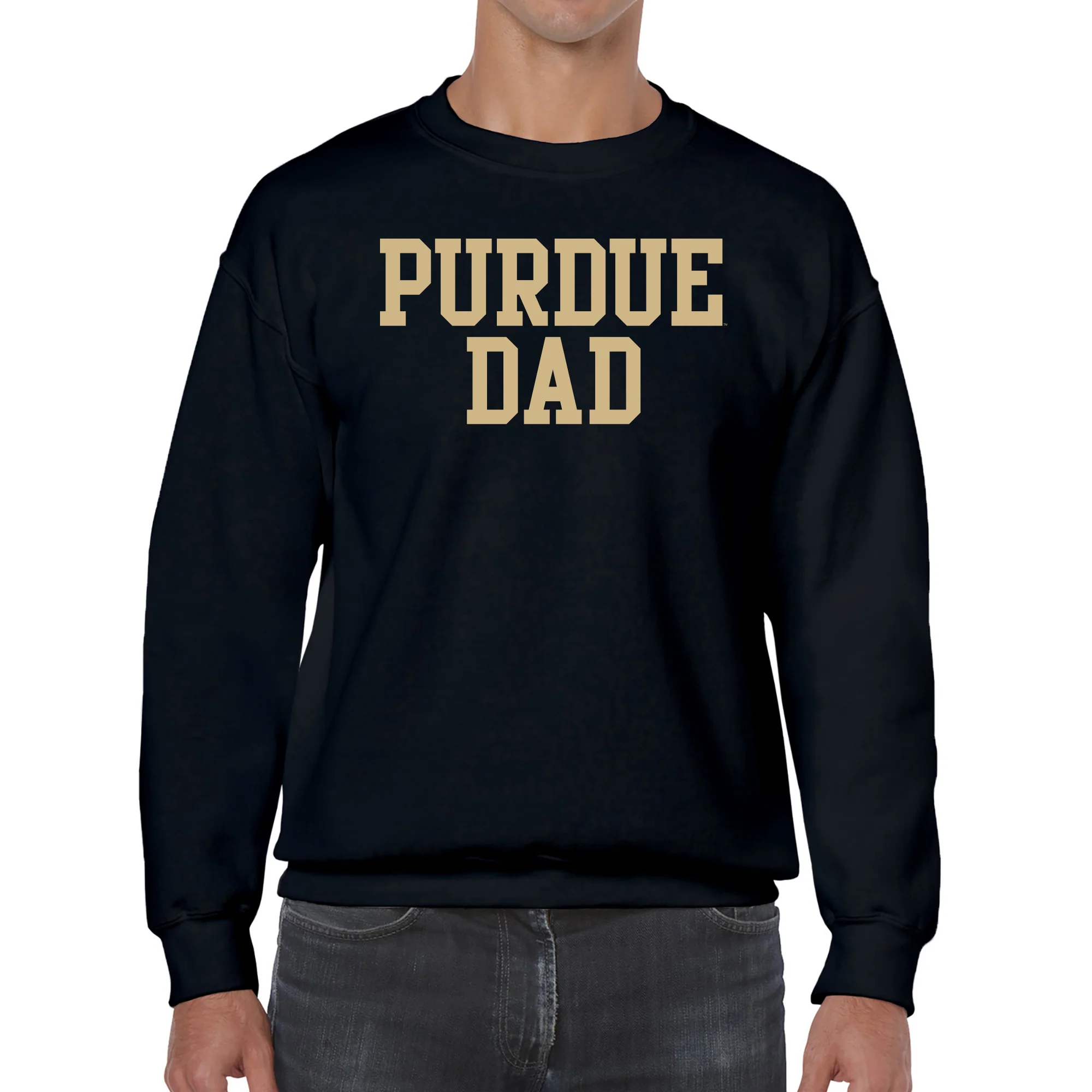 Purdue Boilermakers Basic Block Dad Crewneck Sweatshirt - Black - Image 3