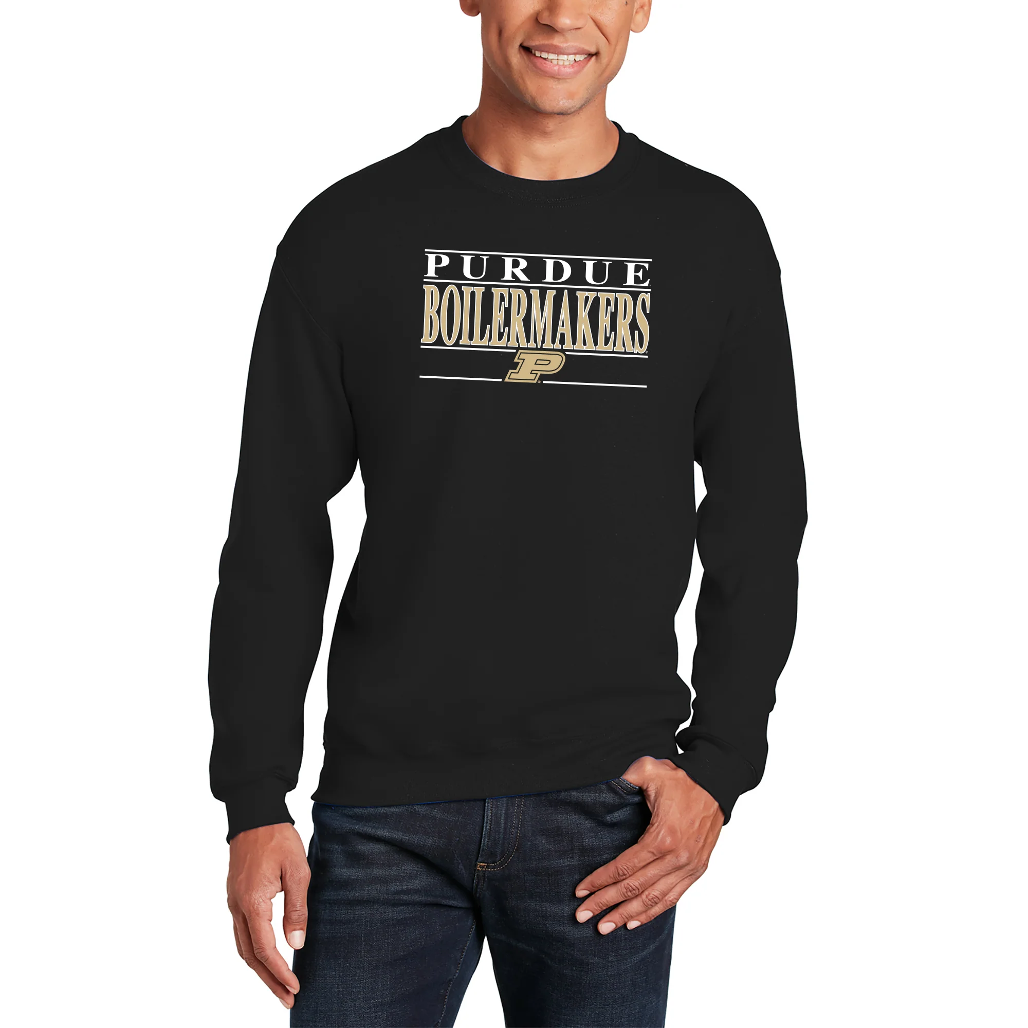 Purdue Boilermakers Headline Crewneck Sweatshirt - Black - Image 3
