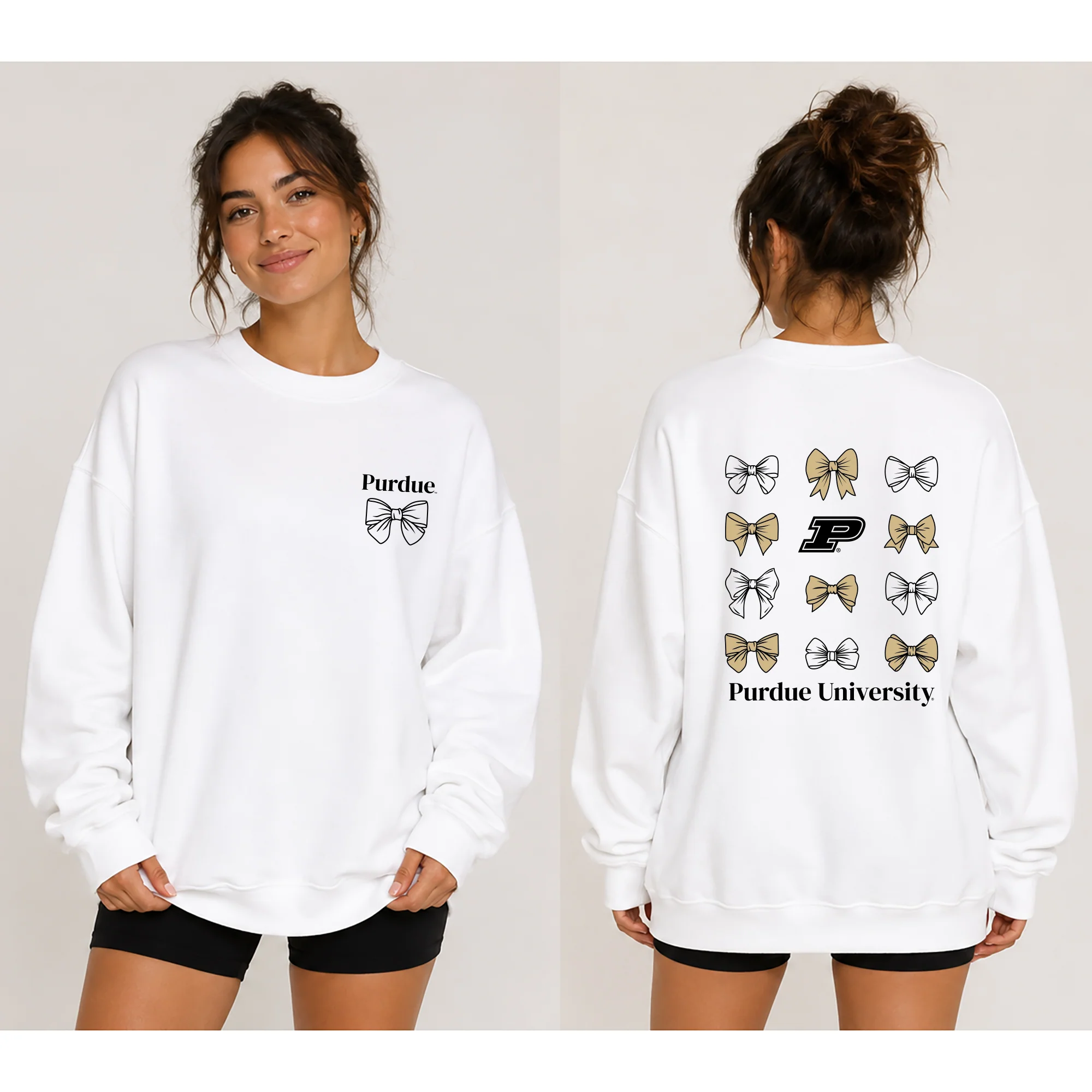 Purdue Bow Bliss Crewneck - White - Image 3