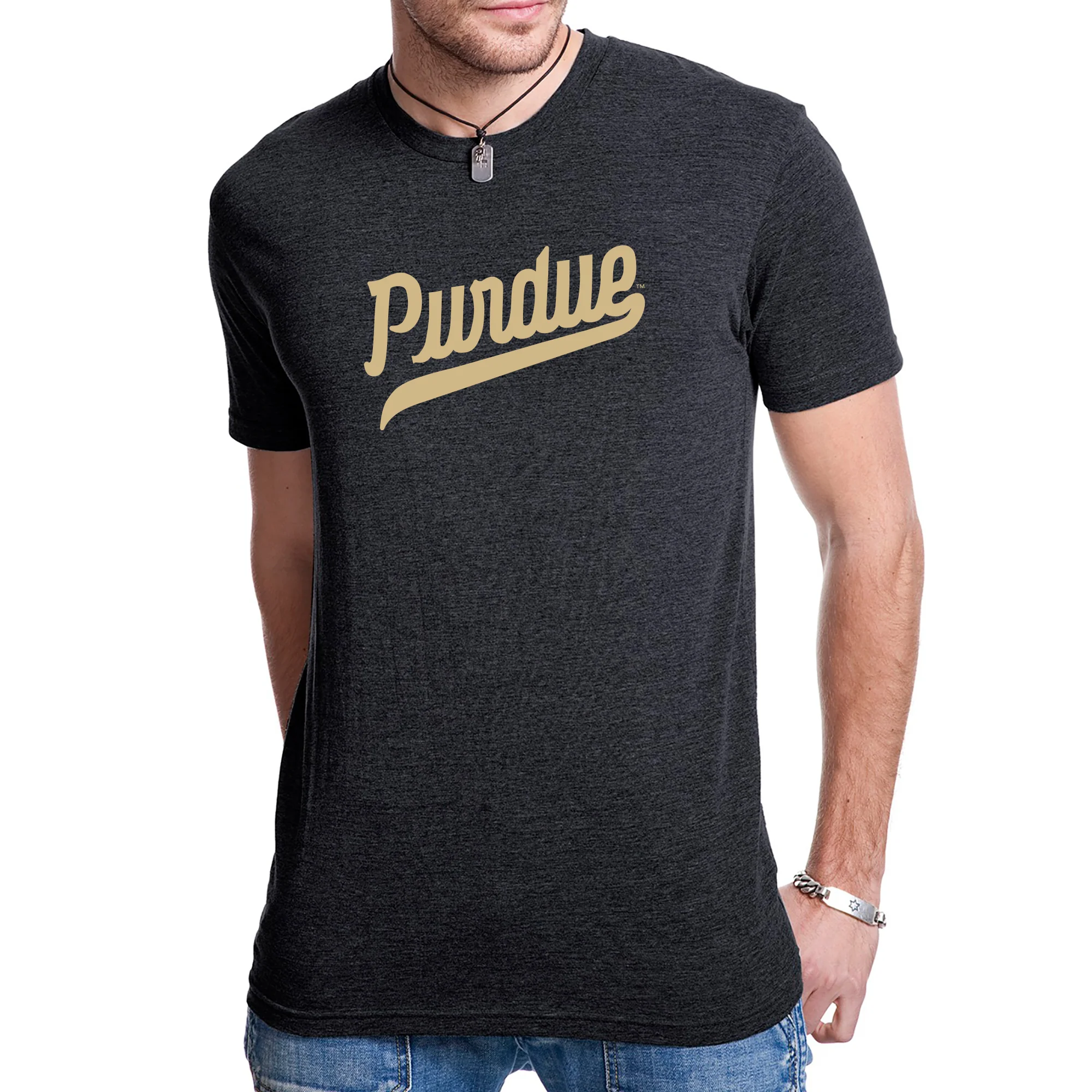 Purdue Script Mark NLA Triblend T-Shirt - Image 4