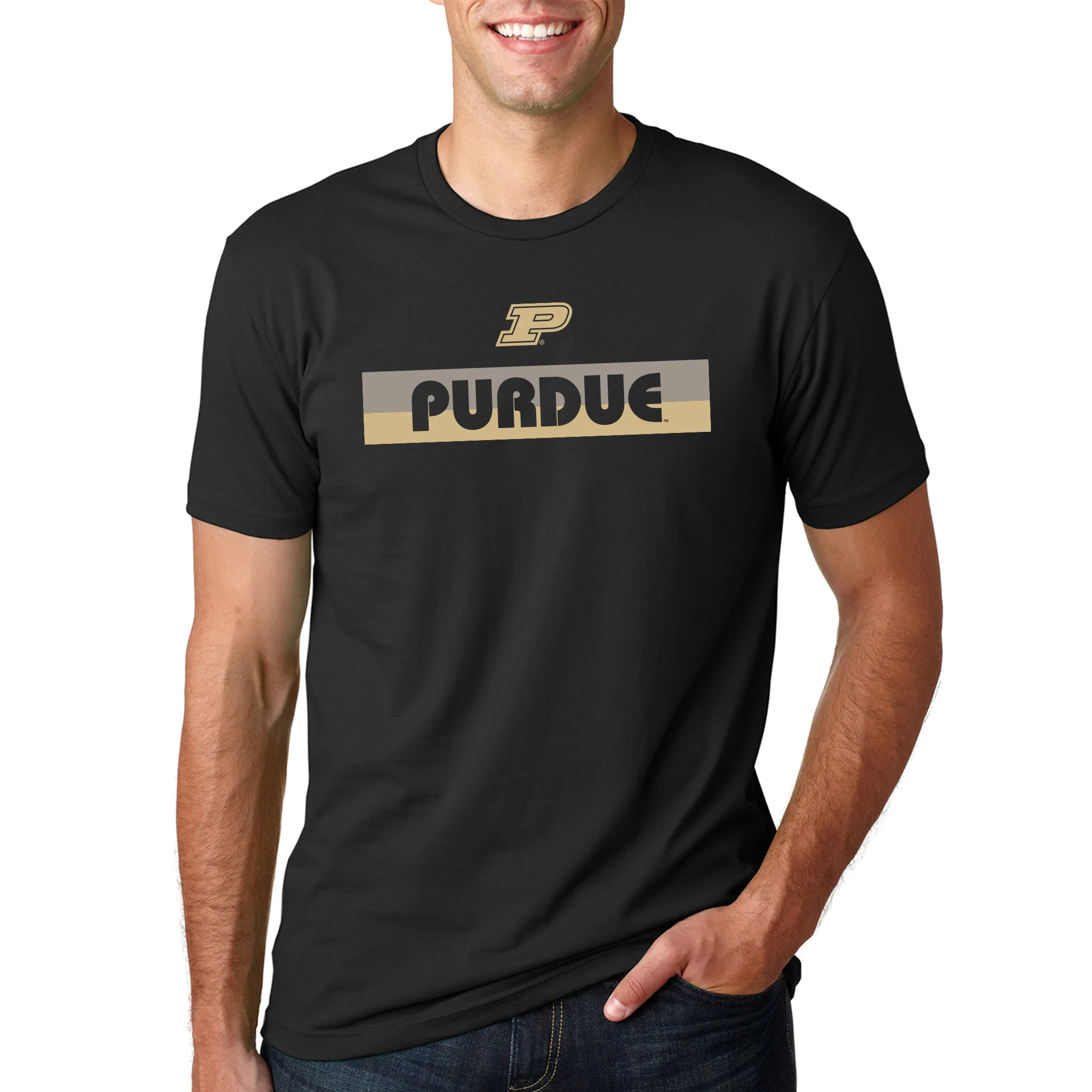Purdue Split Bar NLA T-Shirt - Black - Image 3