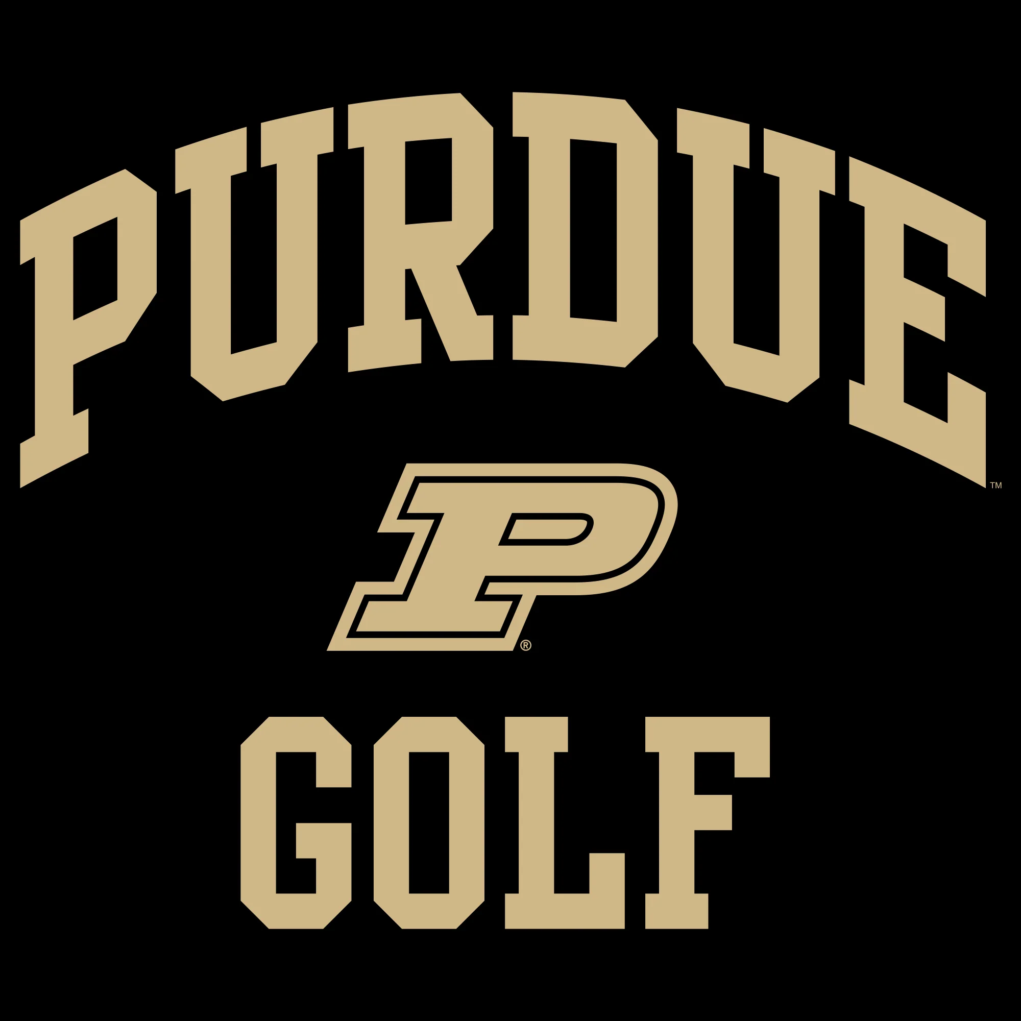 Purdue University Boilermakers Arch Logo Golf Long Sleeve T Shirt - Black - Image 2
