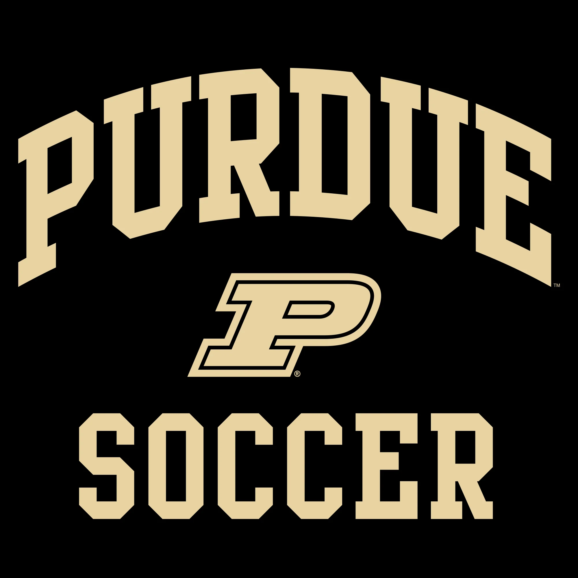 Purdue University Boilermakers Arch Logo Soccer Long Sleeve T Shirt - Black - Image 2