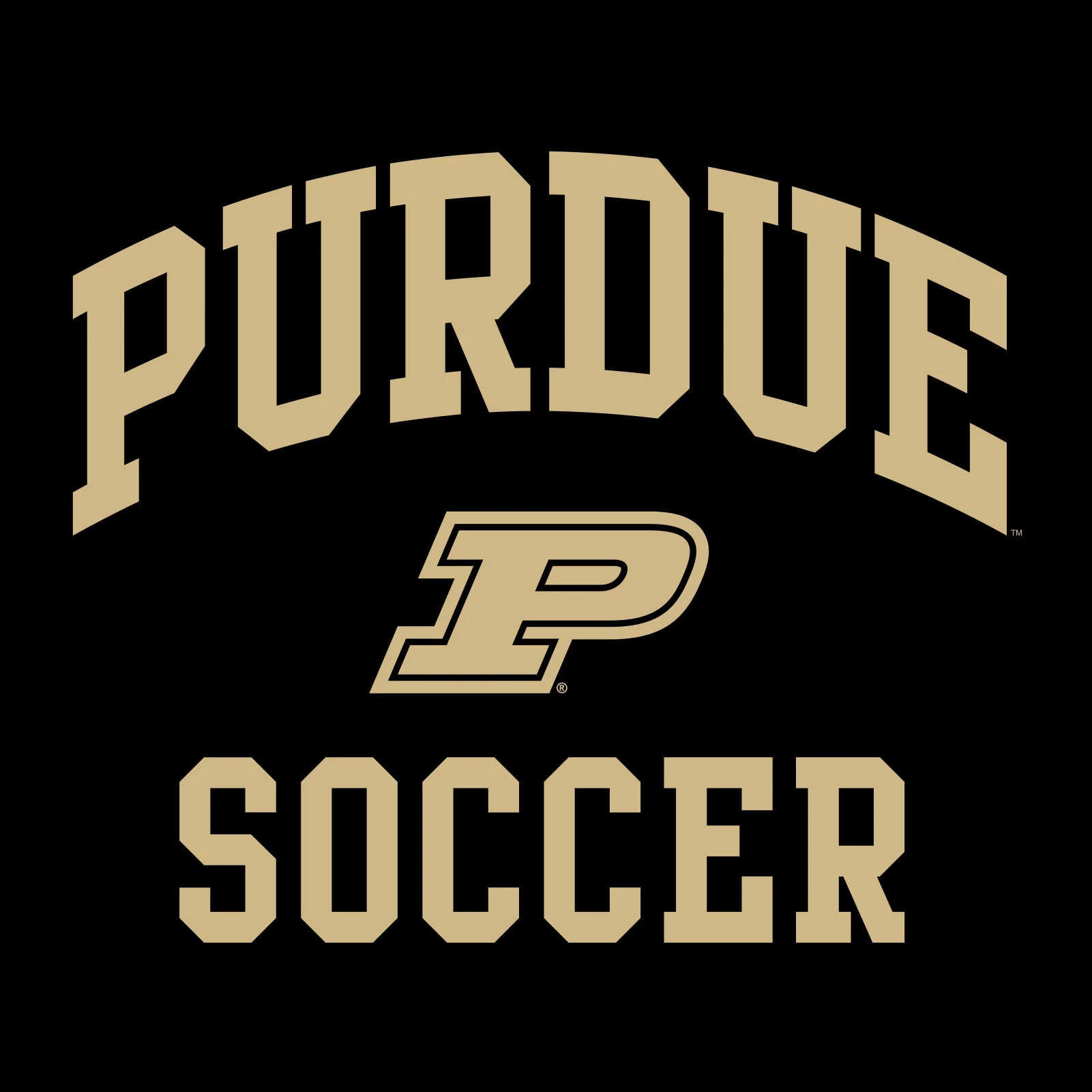 Purdue University Boilermakers Arch Logo Soccer Short Sleeve T Shirt - Black - Image 2