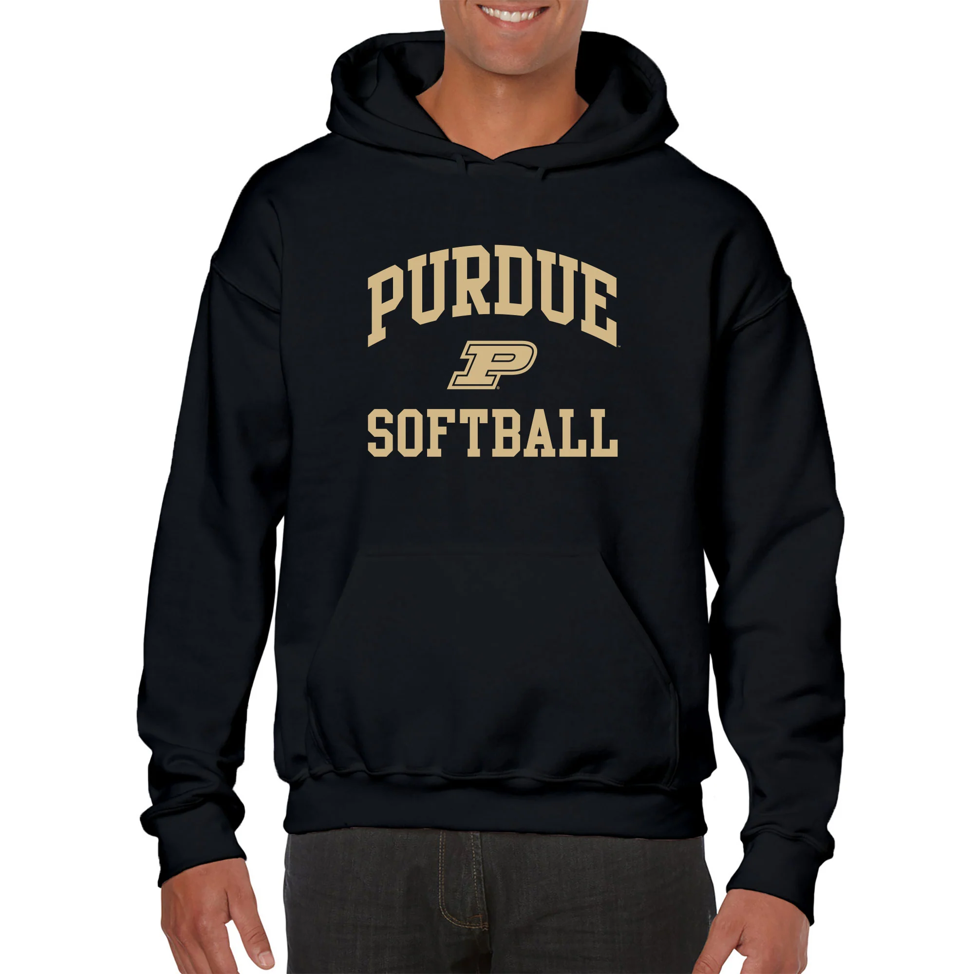 Purdue University Boilermakers Arch Logo Softball Hoodie - Black - Image 3