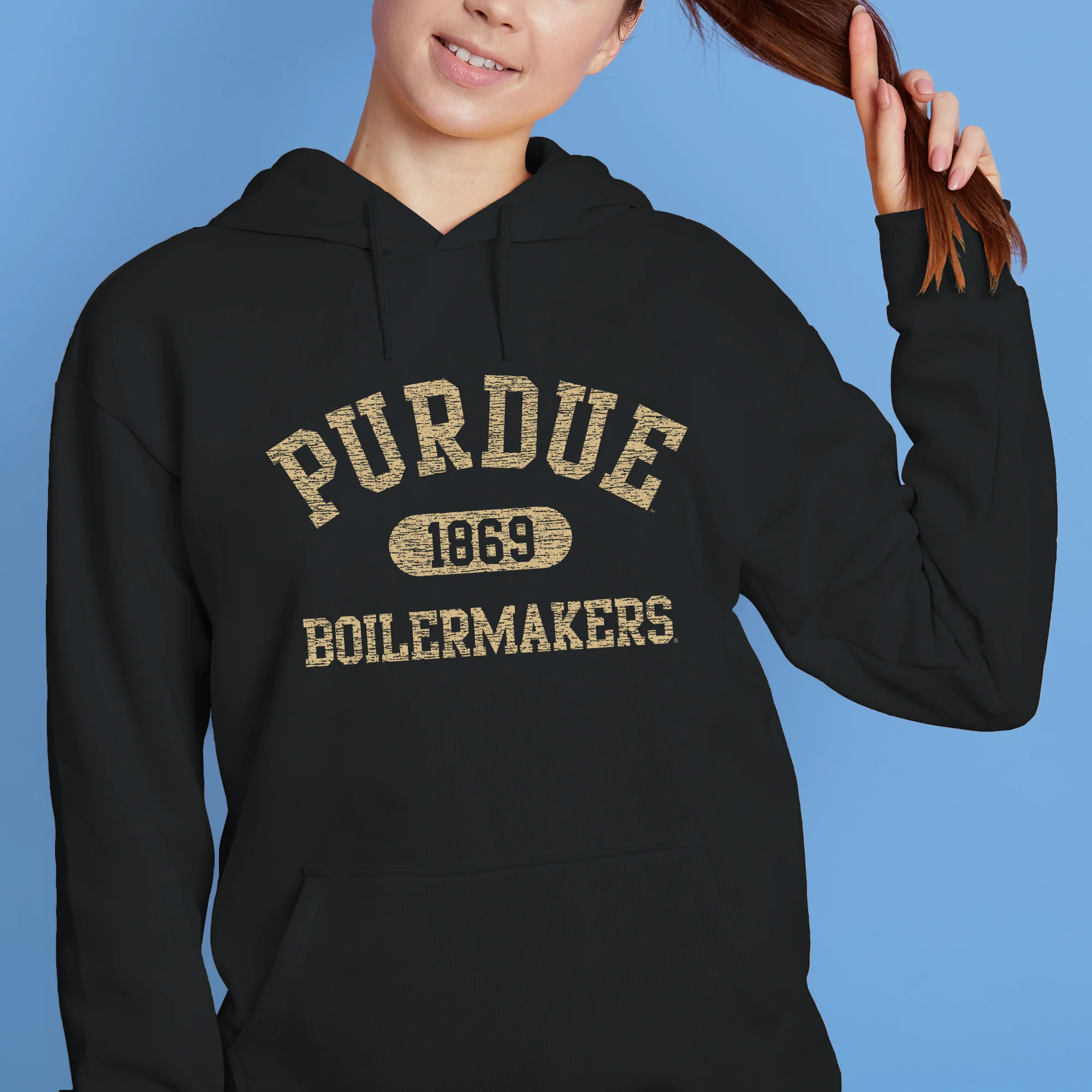 Purdue University Boilermakers Athletic Arch Hoodie - Black - Image 4