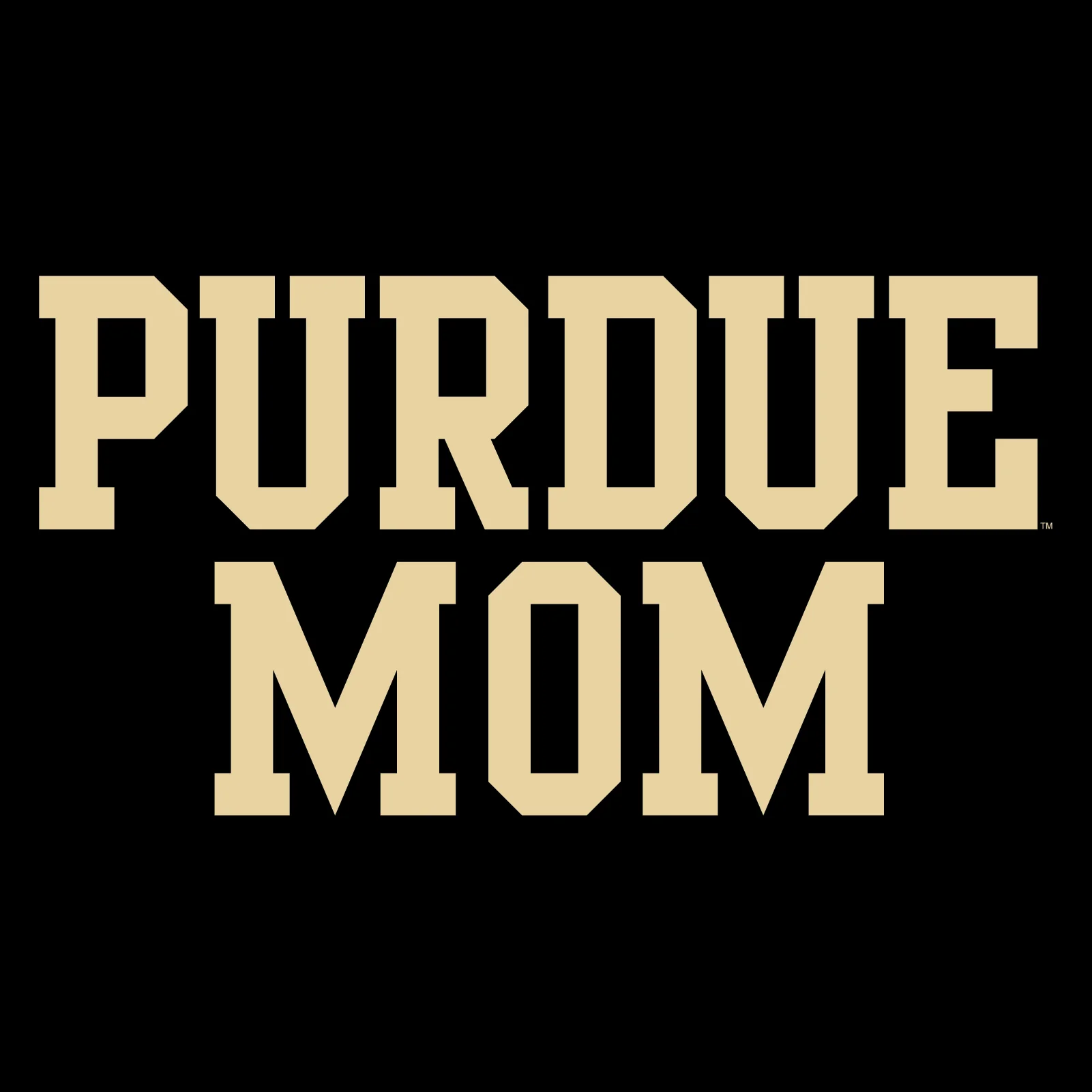 Purdue University Boilermakers Basic Block Mom Short Sleeve T Shirt - Black - Image 2