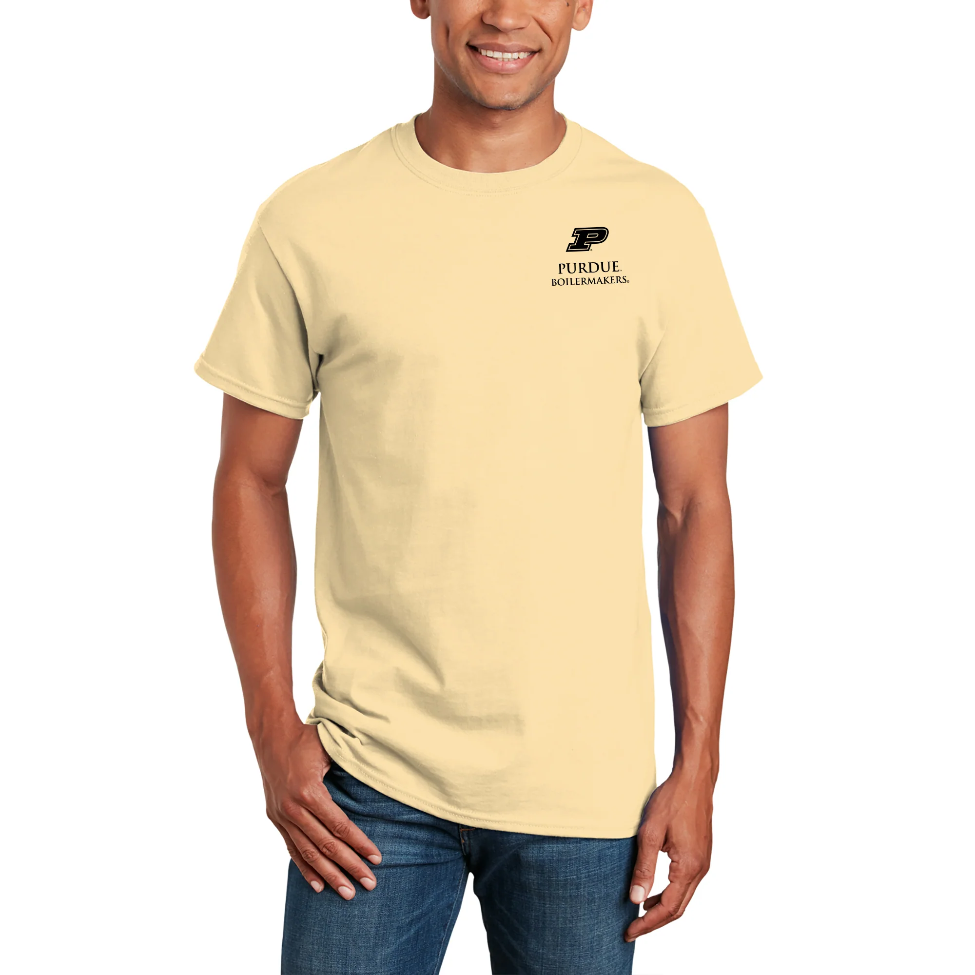 Purdue University Boilermakers Classic Circle Short Sleeve T Shirt - Vegas Gold - Image 3
