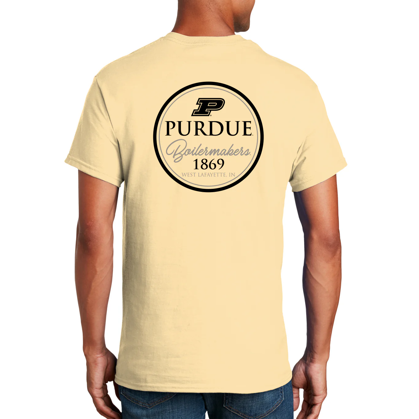 Purdue University Boilermakers Classic Circle Short Sleeve T Shirt - Vegas Gold - Image 5