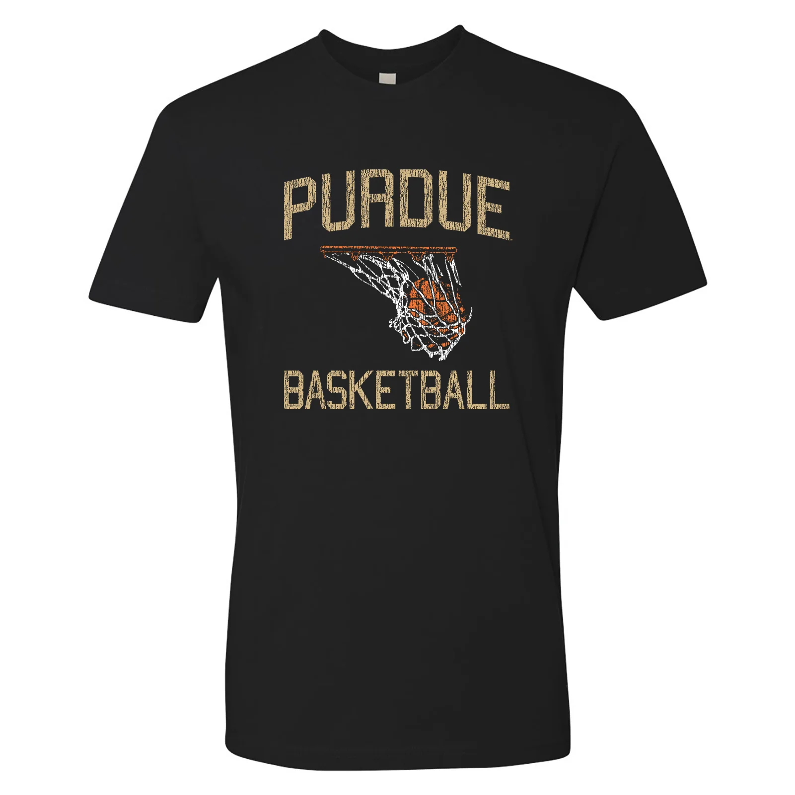 Purdue University Boilermakers Retro Faded Basketball Short Sleeve T Shirt - Black