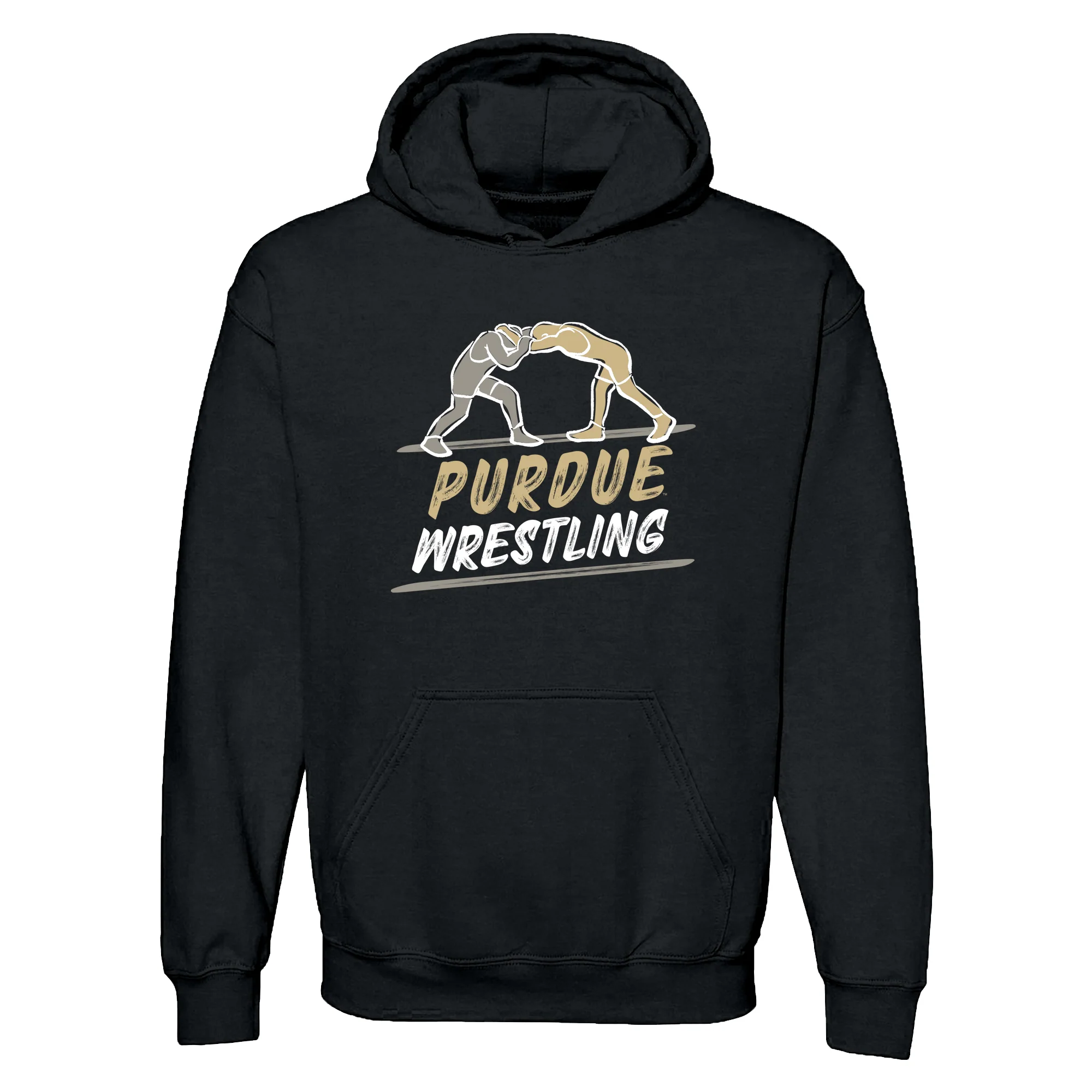 Purdue Wrestling Sketch Hoodie - Black
