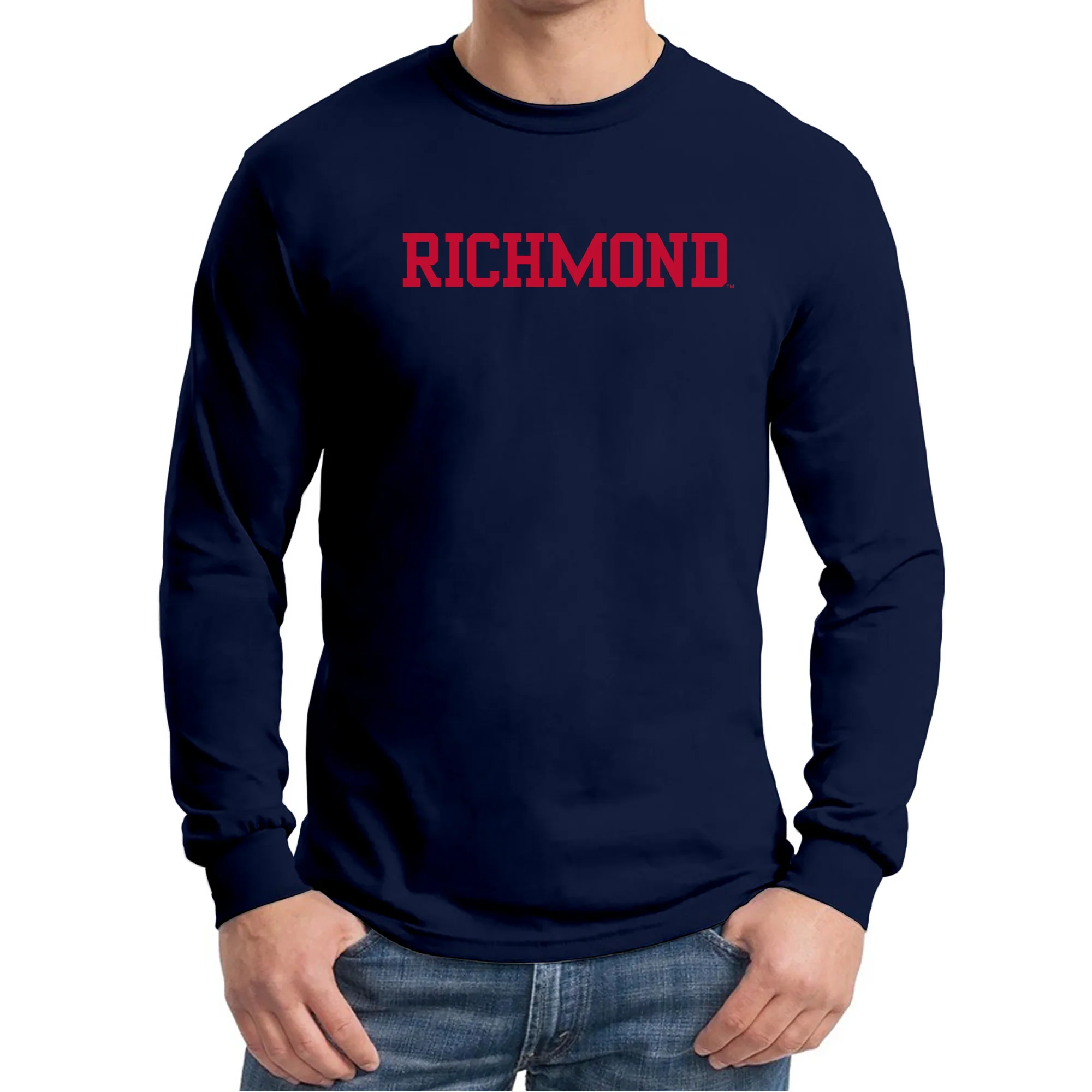 Richmond Spiders Basic Block Long Sleeve T Shirt - Navy - Image 3