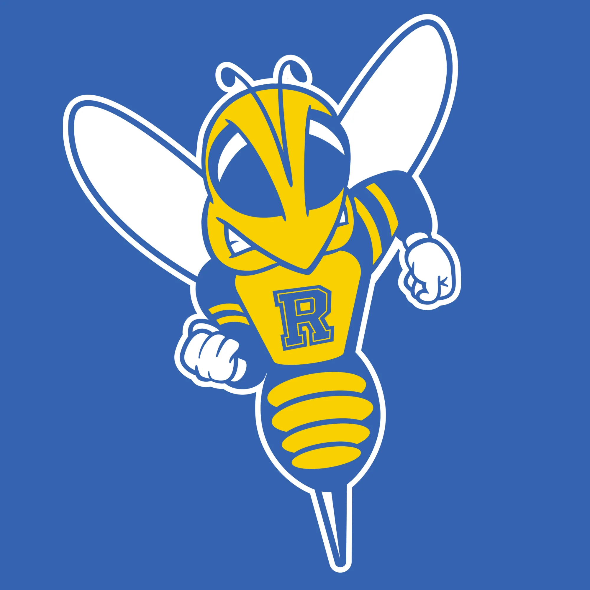 University of Rochester Yellowjackets Primary Logo Short Sleeve T Shirt - Royal - Image 2
