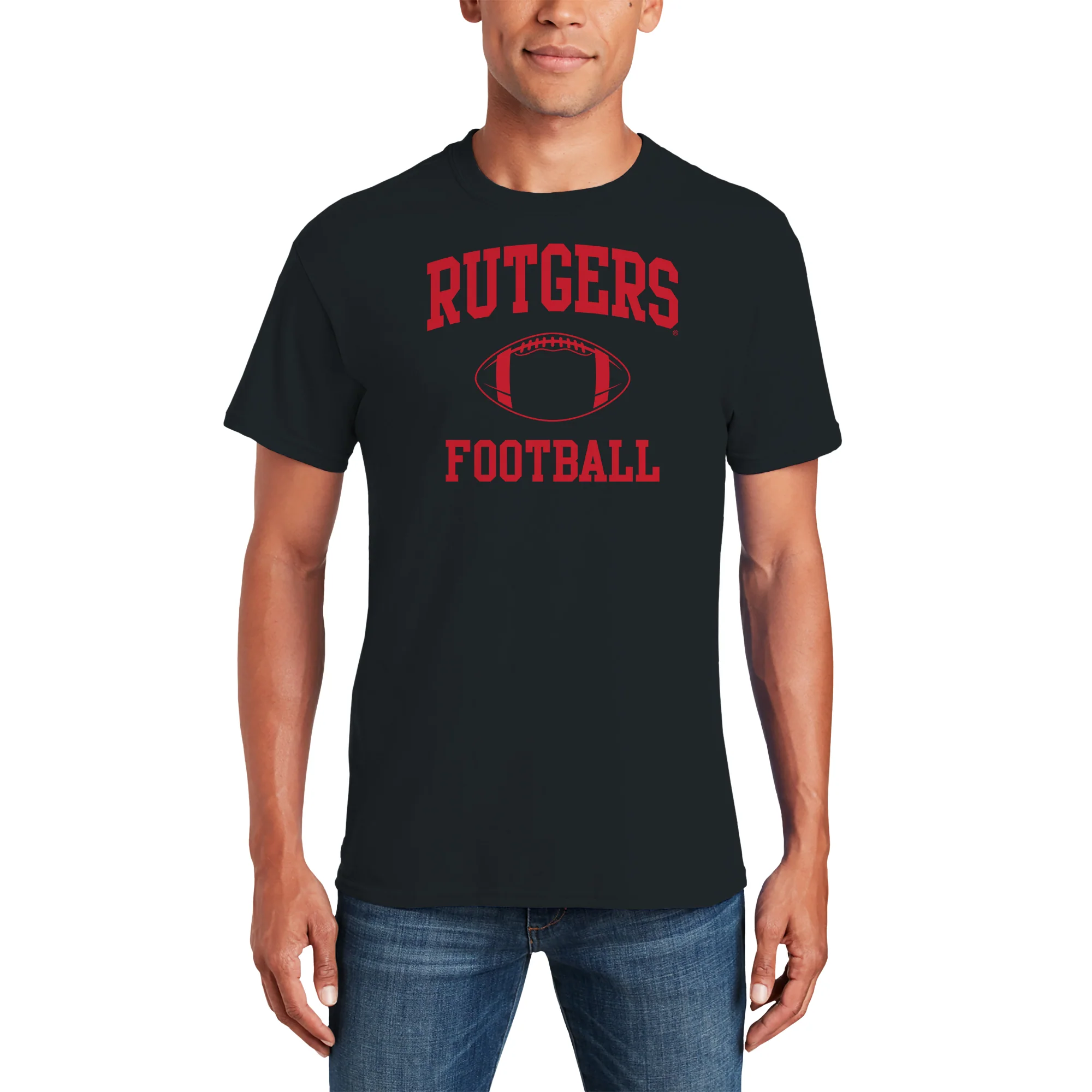 Rutgers Scarlet Knights Classic Football Arch T-Shirt - Black - Image 3