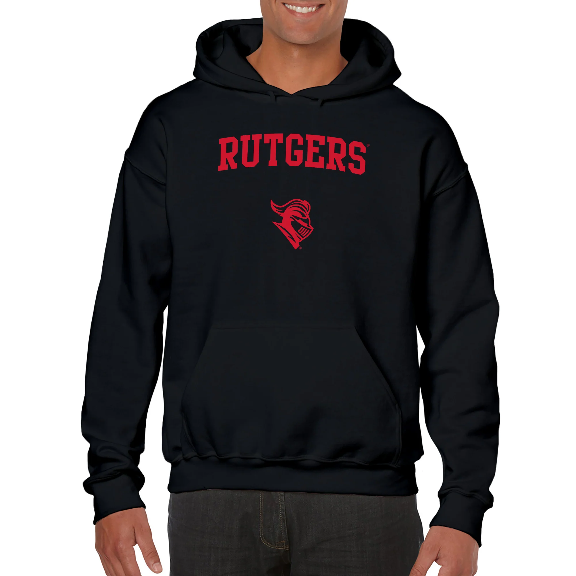Rutgers University Scarlet Knights Arch Logo Hoodie - Black - Image 3