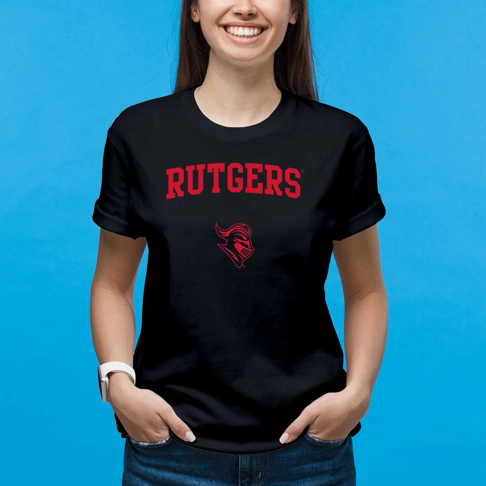 Rutgers University Scarlet Knights Arch Logo T-Shirt - Black - Image 4