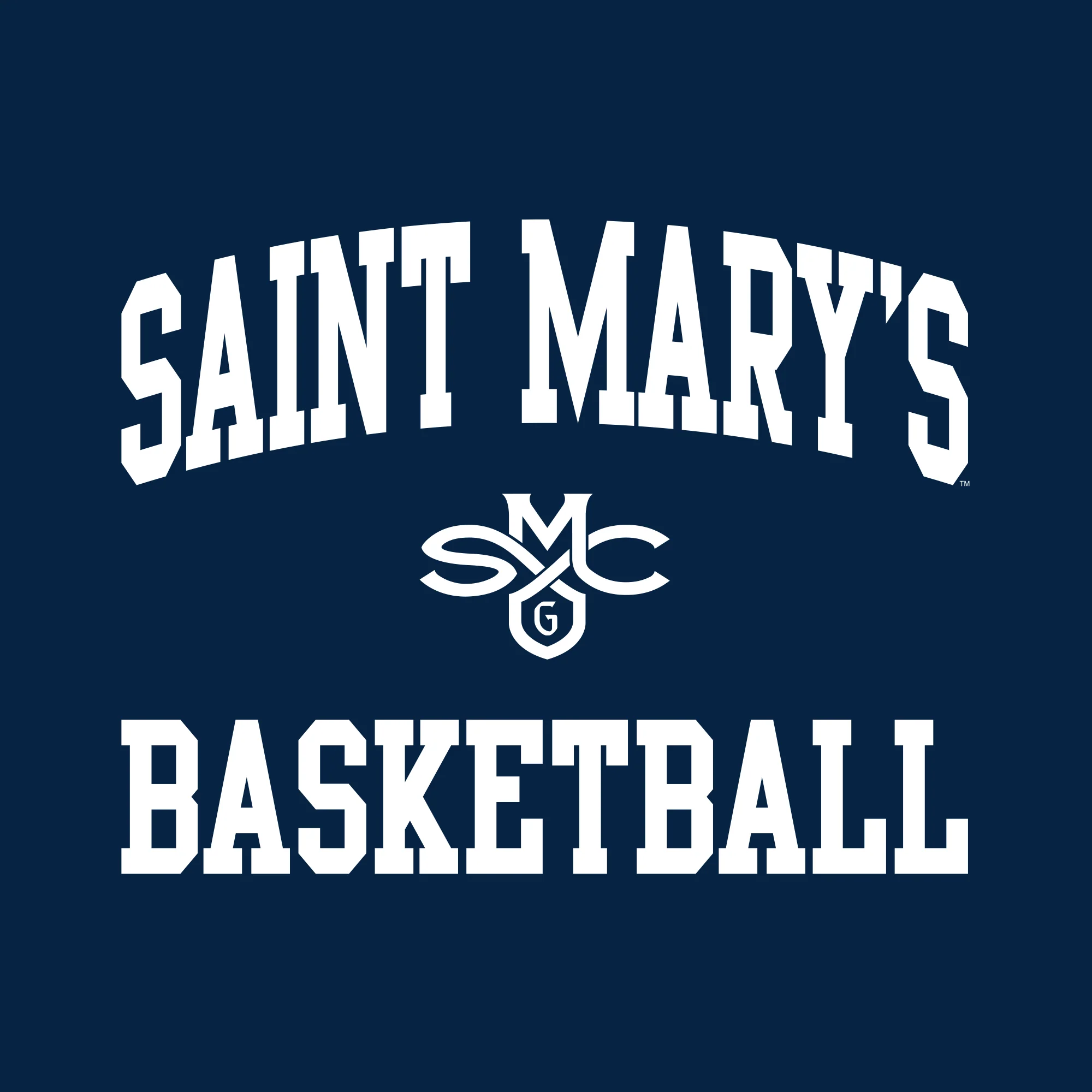 Saint Mary's College Gaels Arch Logo Basketball Long Sleeve T Shirt - Navy - Image 2