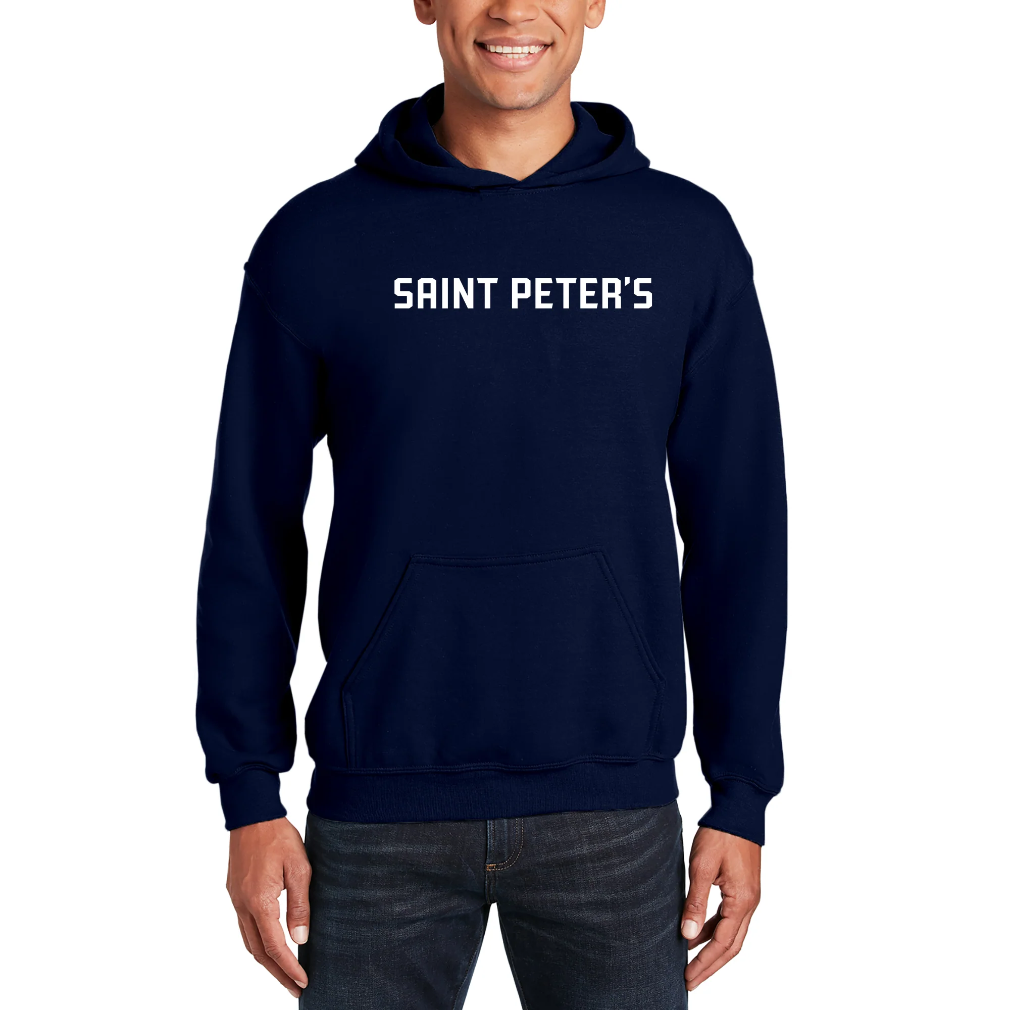 Saint Peter's University Peacocks Basic Block Hoodie - Navy - Image 3