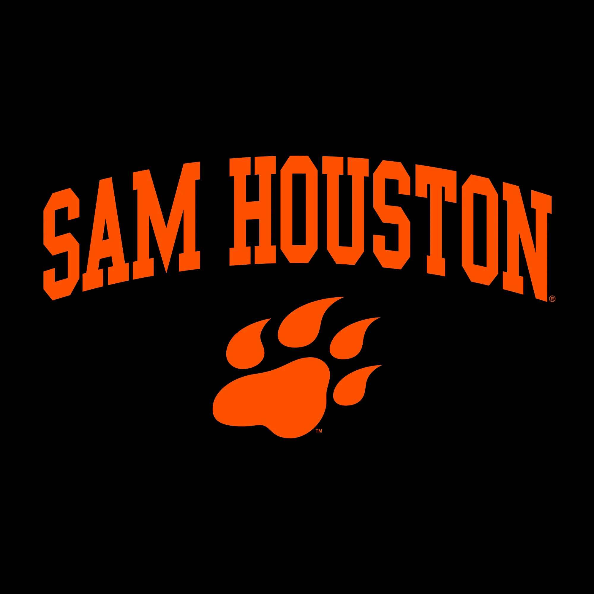 Sam Houston State University Bearkats Arch Logo Short Sleeve T Shirt - Black - Image 2