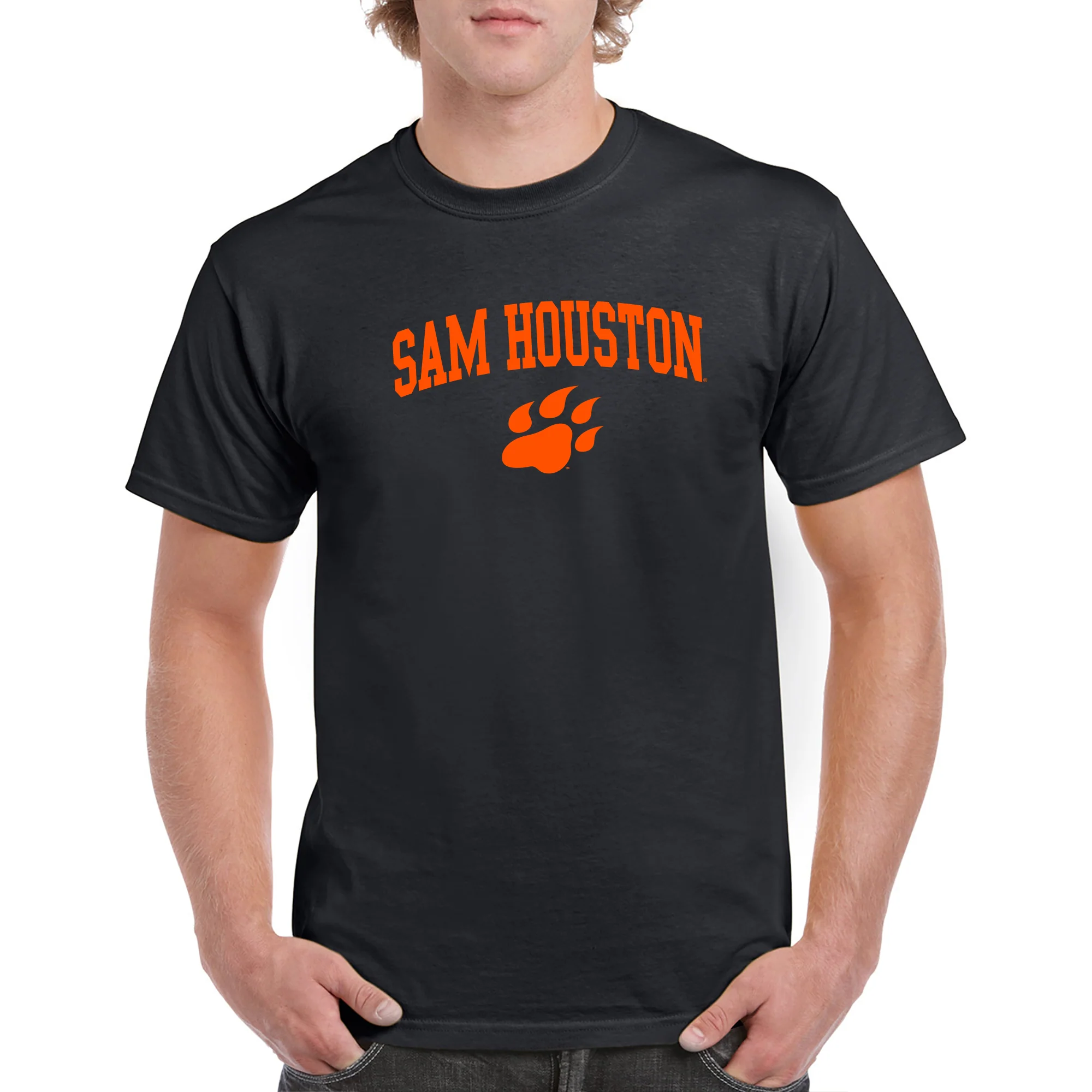 Sam Houston State University Bearkats Arch Logo Short Sleeve T Shirt - Black - Image 3
