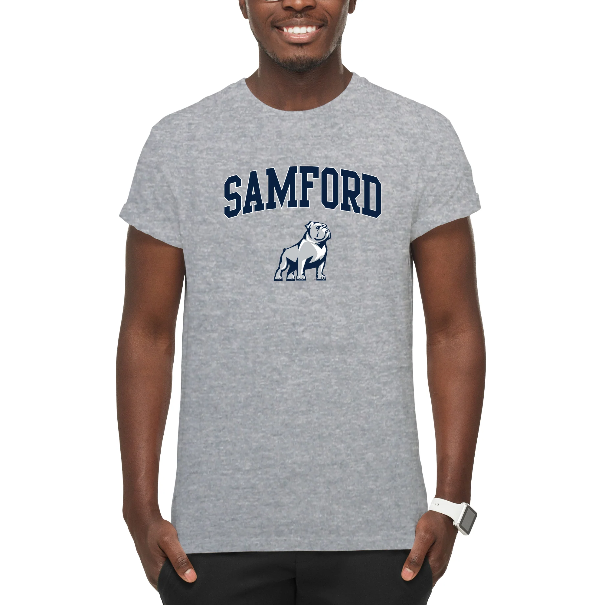 Samford Arch Logo T-Shirt - Sport Grey - Image 3