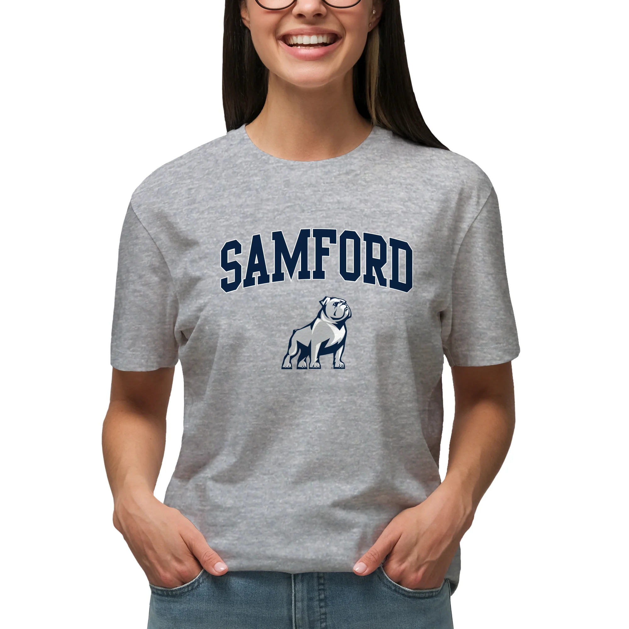 Samford Arch Logo T-Shirt - Sport Grey - Image 4