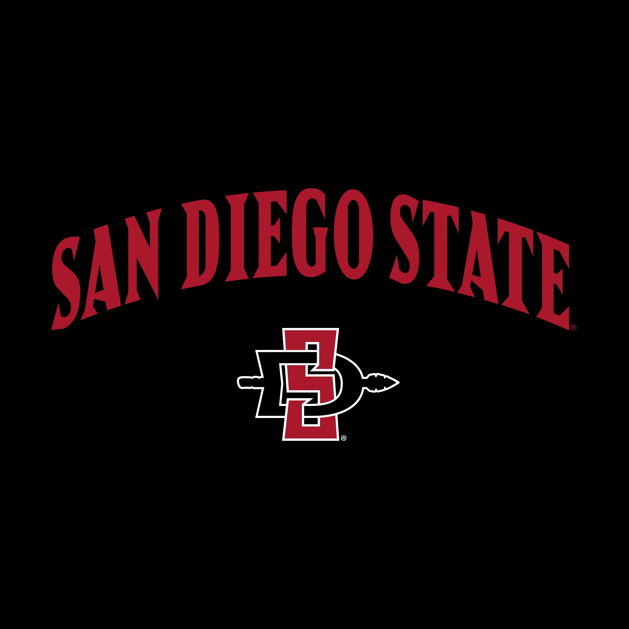 San Diego State Aztecs Arch Logo Womens T Shirt - Black - Image 2