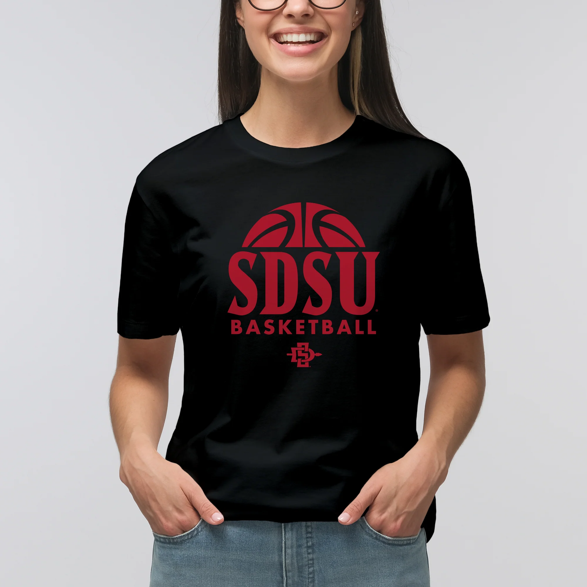 San Diego State Aztecs Basketball Hype T Shirt - Black - Image 4