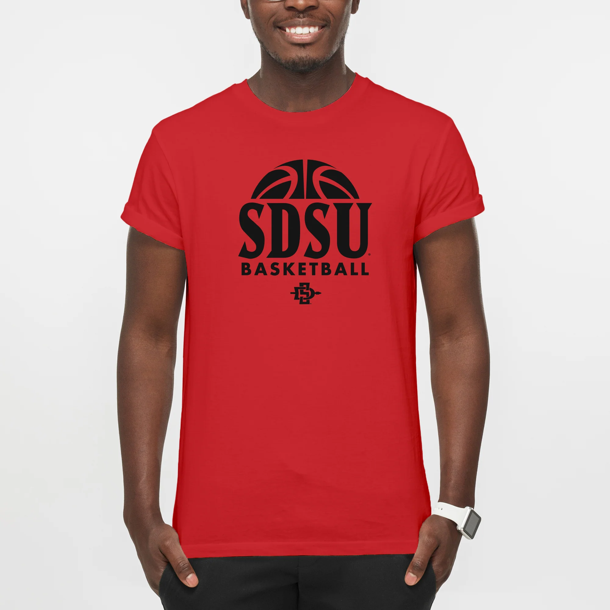 San Diego State Aztecs Basketball Hype T Shirt - Red - Image 3