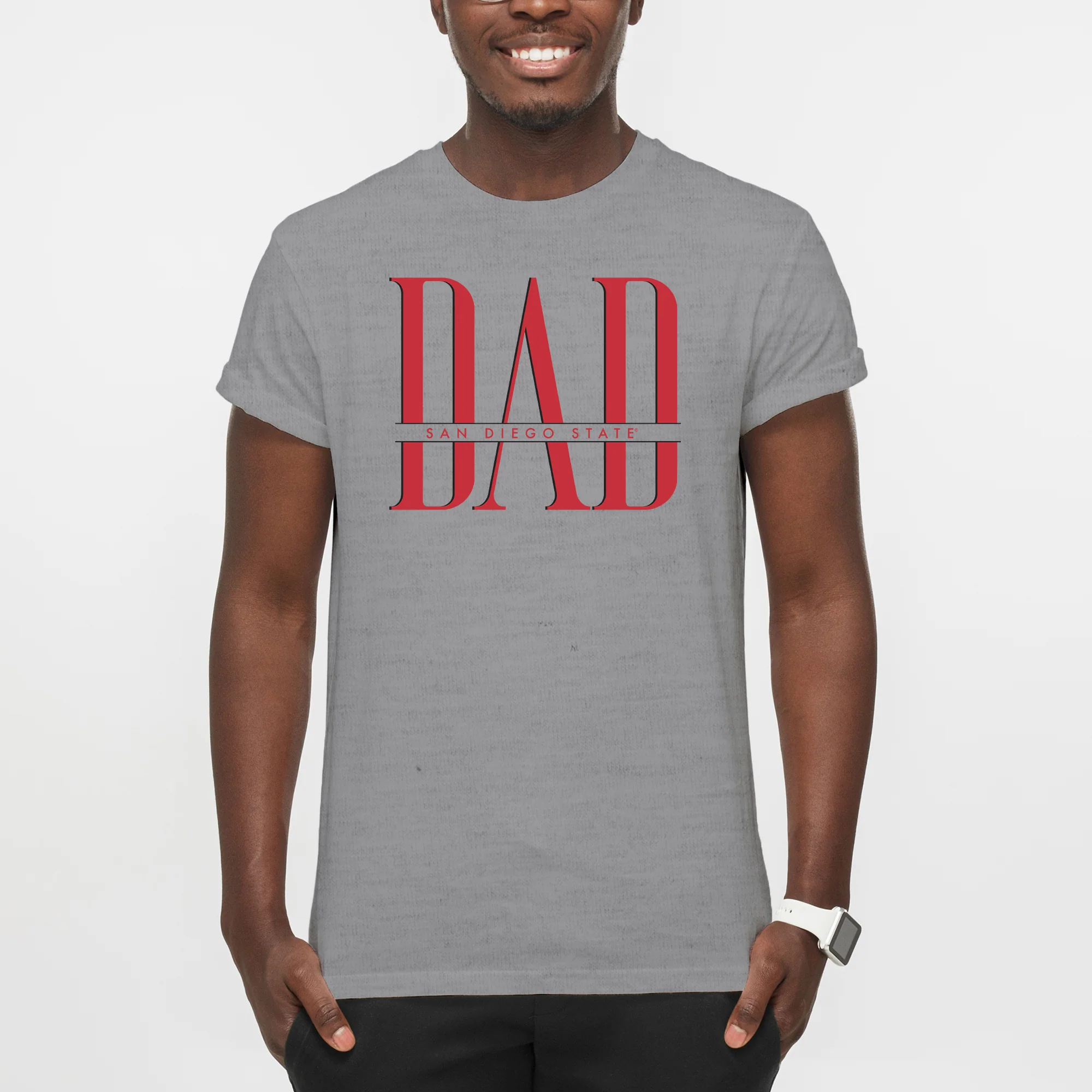 San Diego State Aztecs Classic Dad T-Shirt - Sport Grey - Image 3