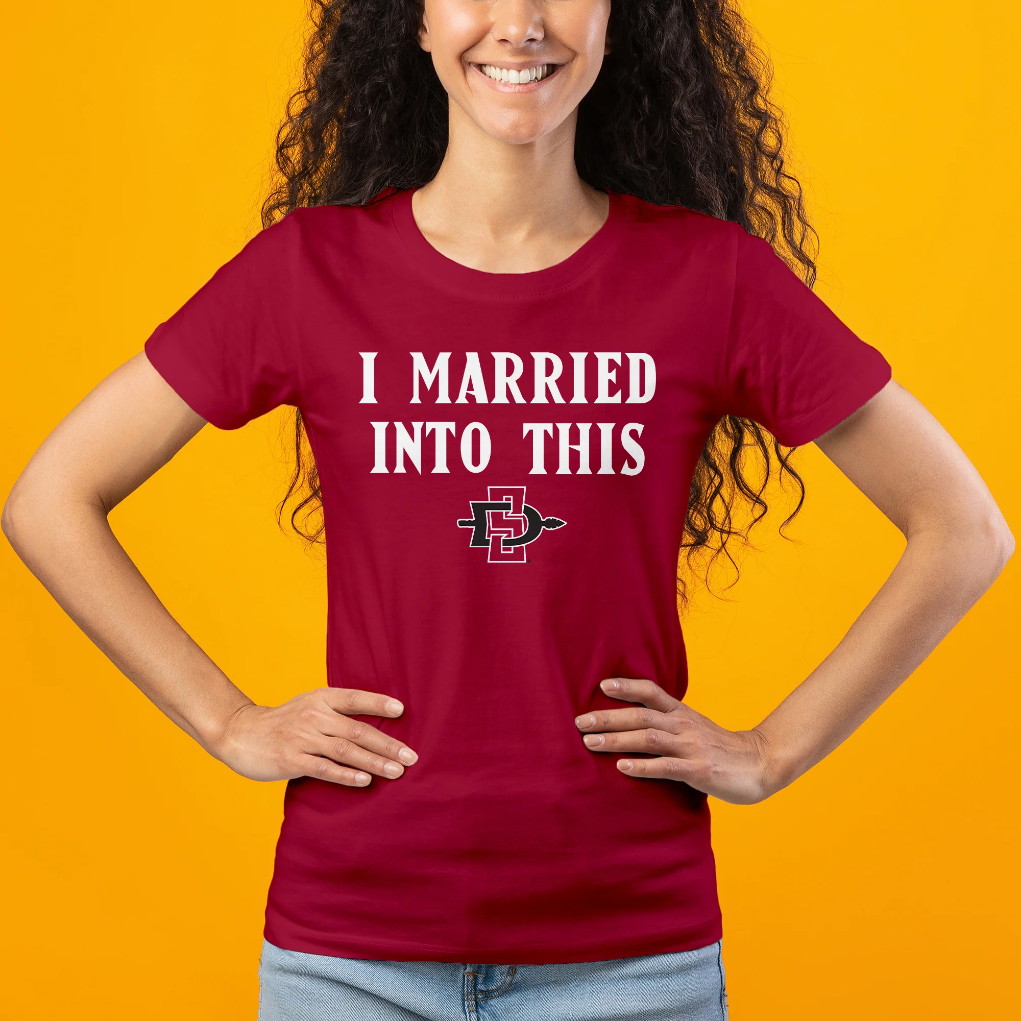 San Diego State Aztecs I Married Into This Women's T-Shirt - Red - Image 3
