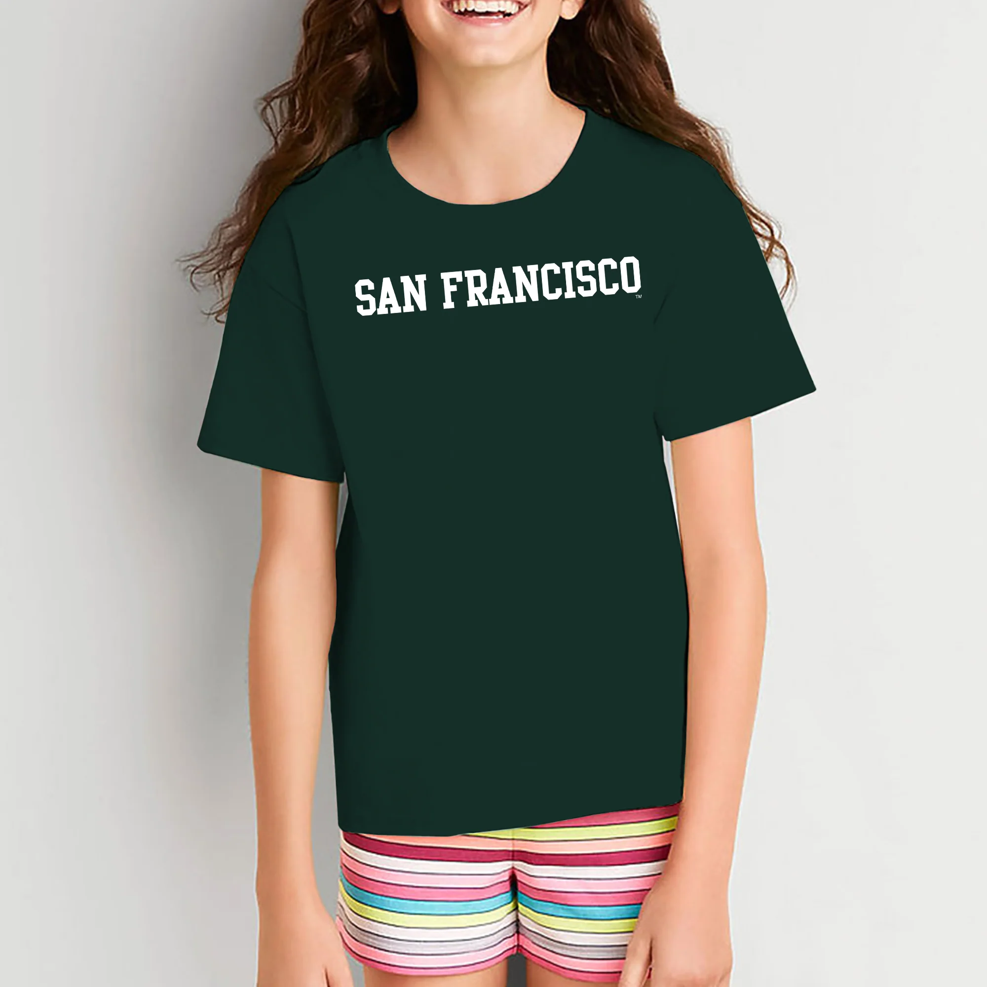 San Francisco Dons Basic Block Youth T-Shirt - Forest - Image 4
