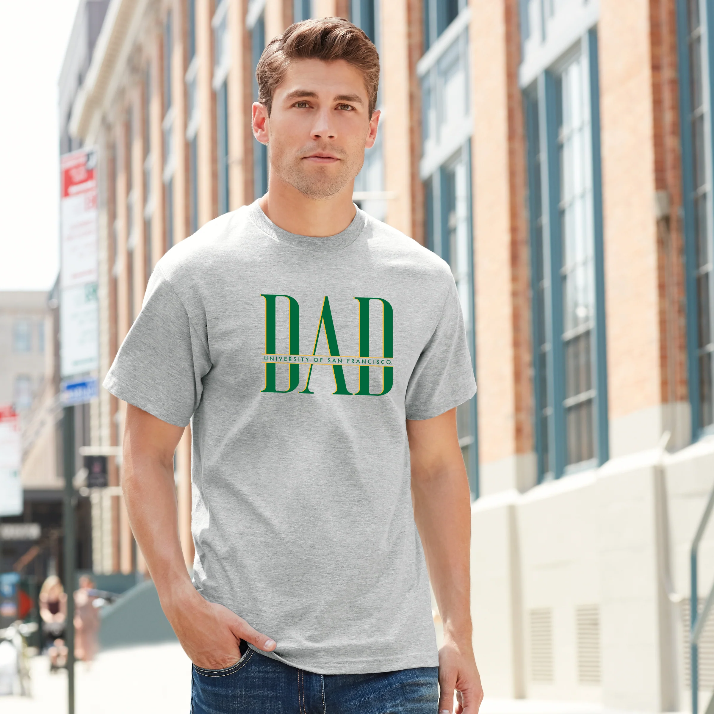 San Francisco Dons Classic Dad T-Shirt - Sport Grey - Image 4