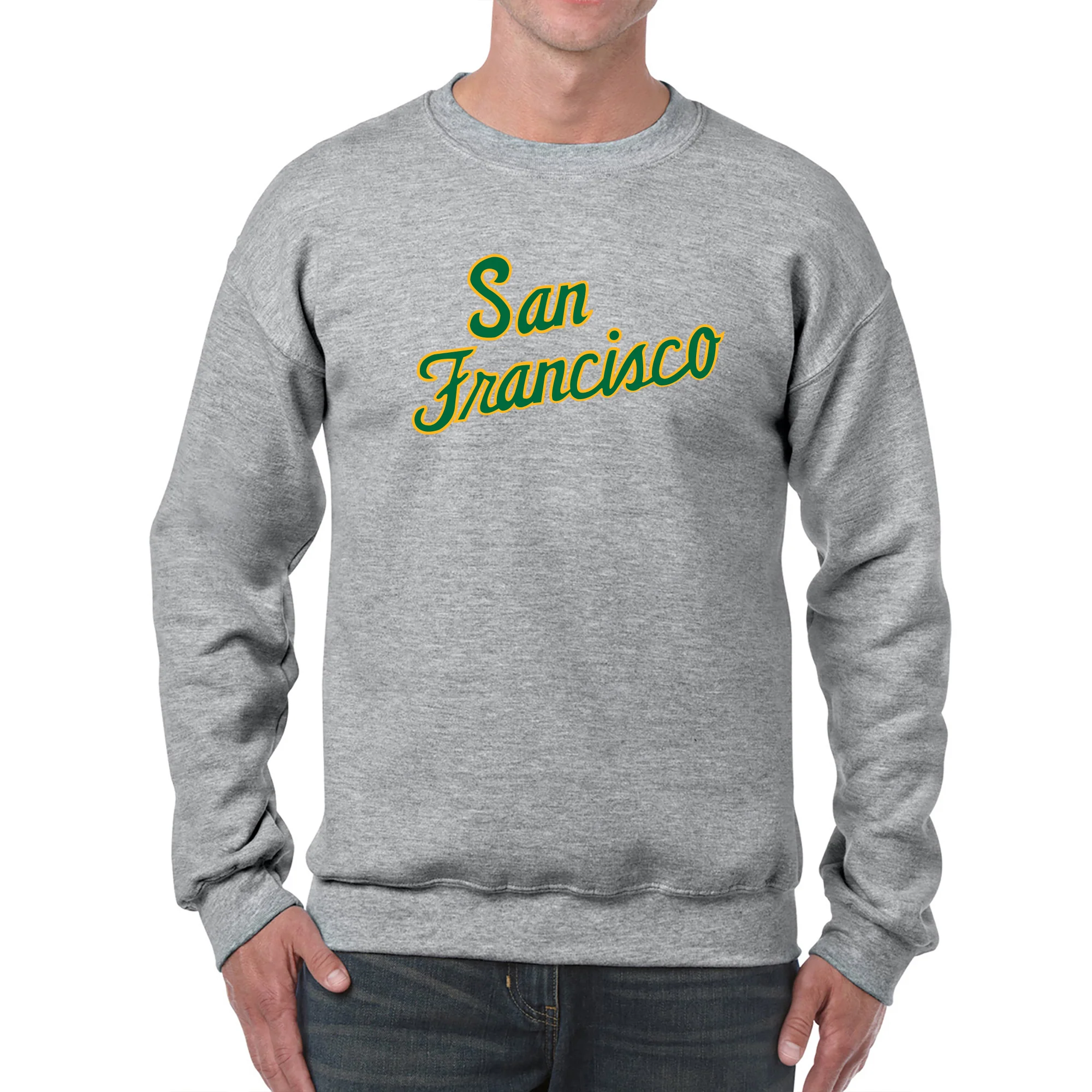 San Francisco Dons Script Logo Crewneck Sweatshirt - Sport Grey - Image 3