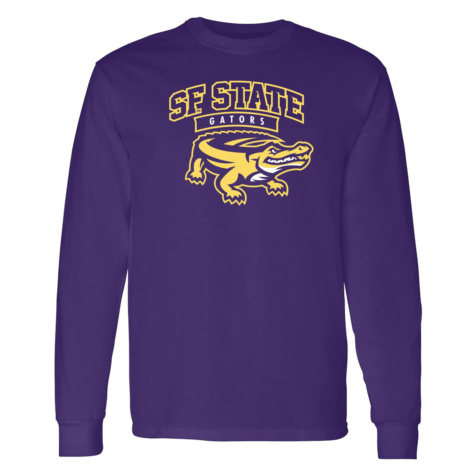 San Francisco State University Gators Arch Logo Long Sleeve T-Shirt - Purple
