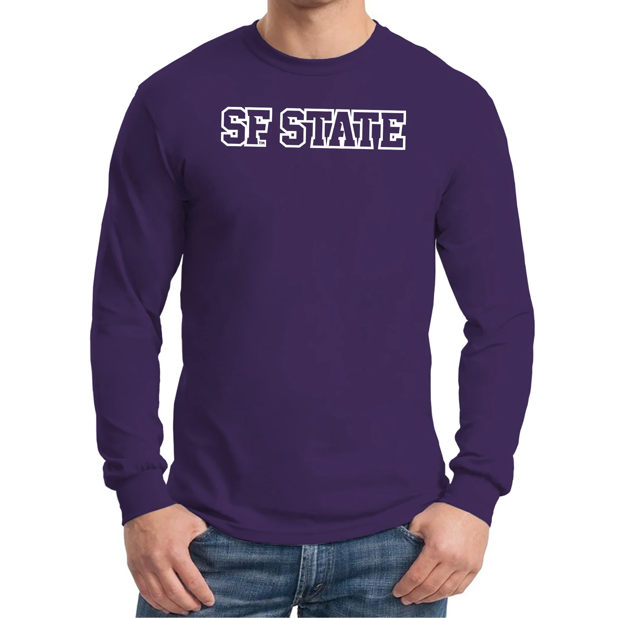 San Francisco State University Gators Basic Block Long Sleeve T-Shirt - Purple - Image 3