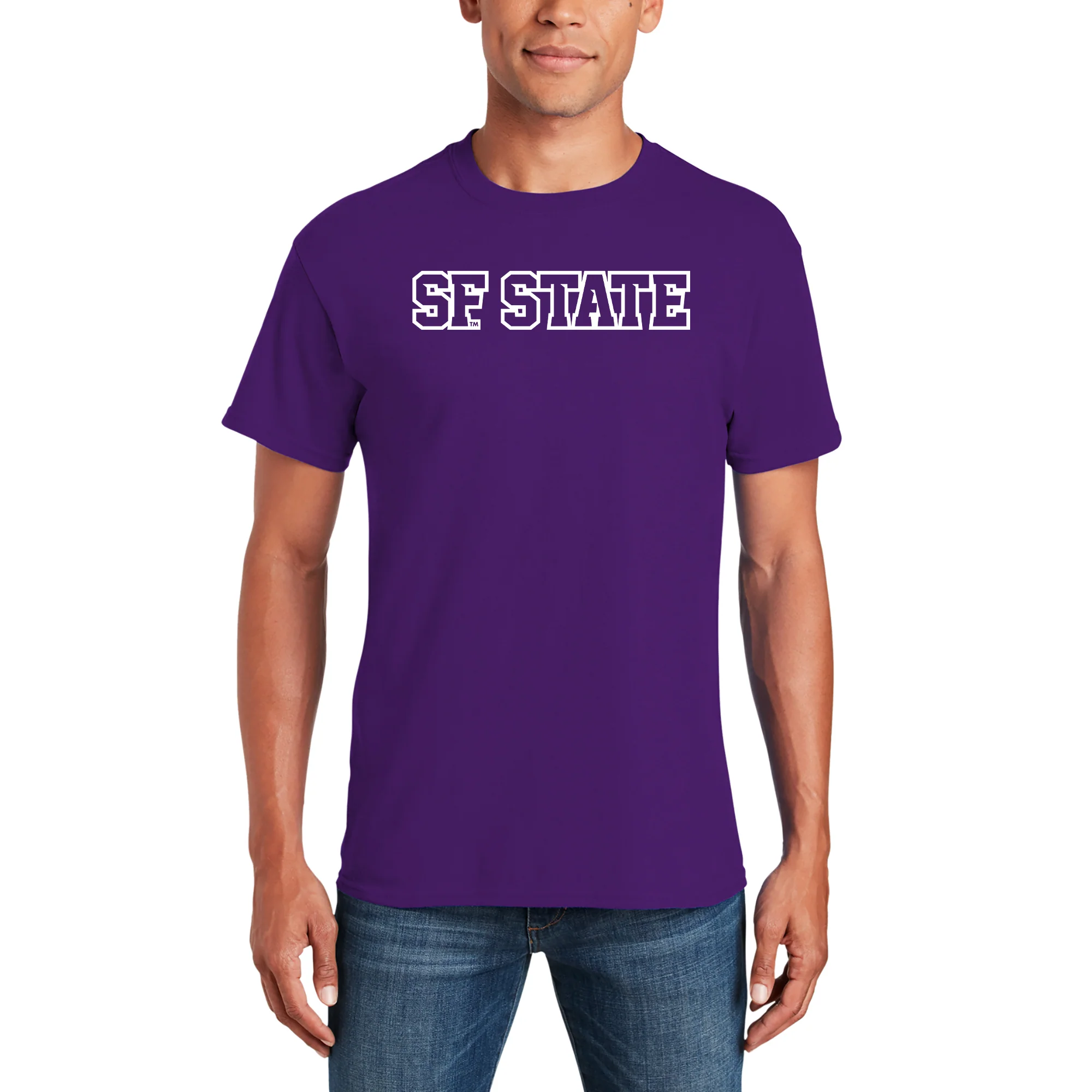 San Francisco State University Gators Basic Block T-Shirt - Purple - Image 3