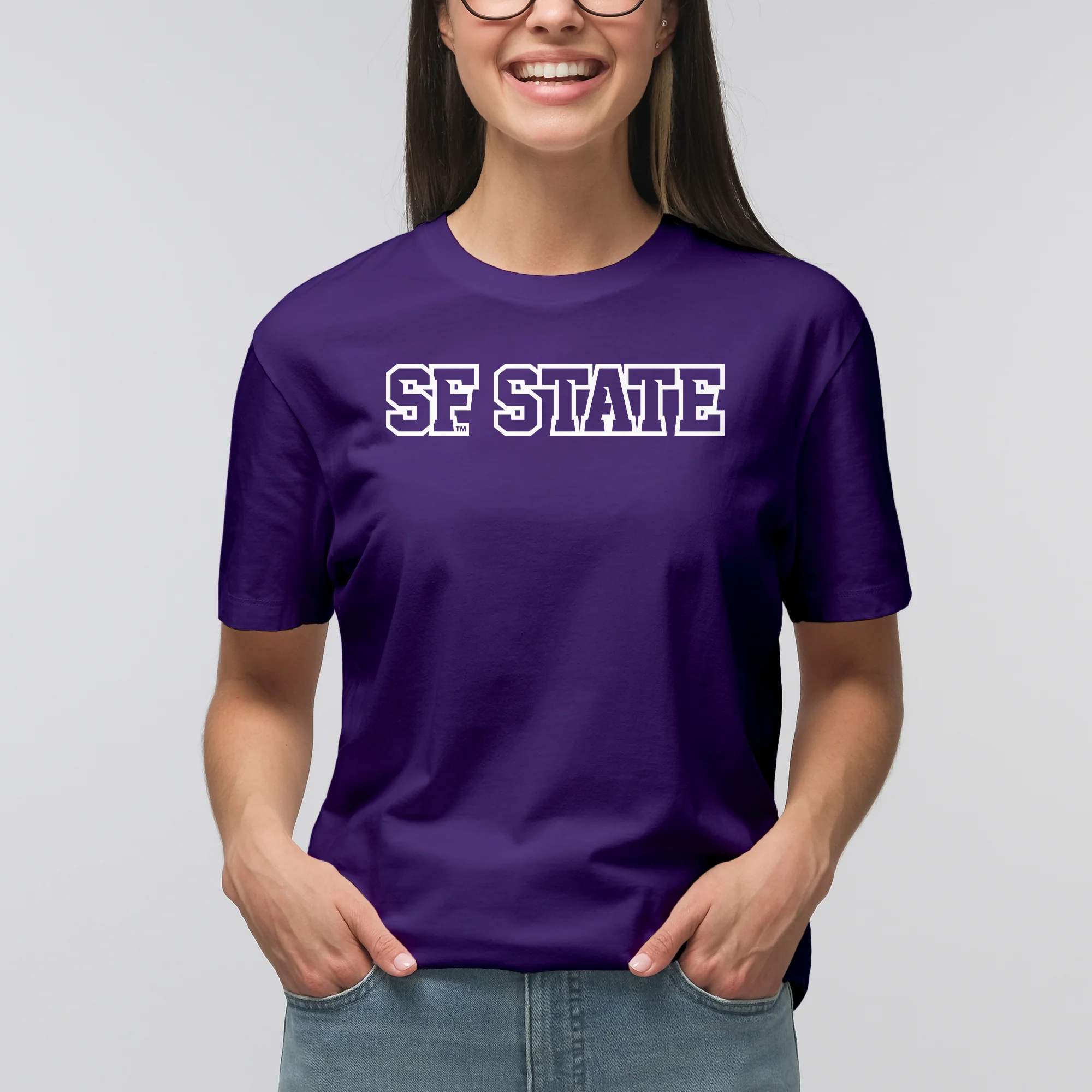 San Francisco State University Gators Basic Block T-Shirt - Purple - Image 4