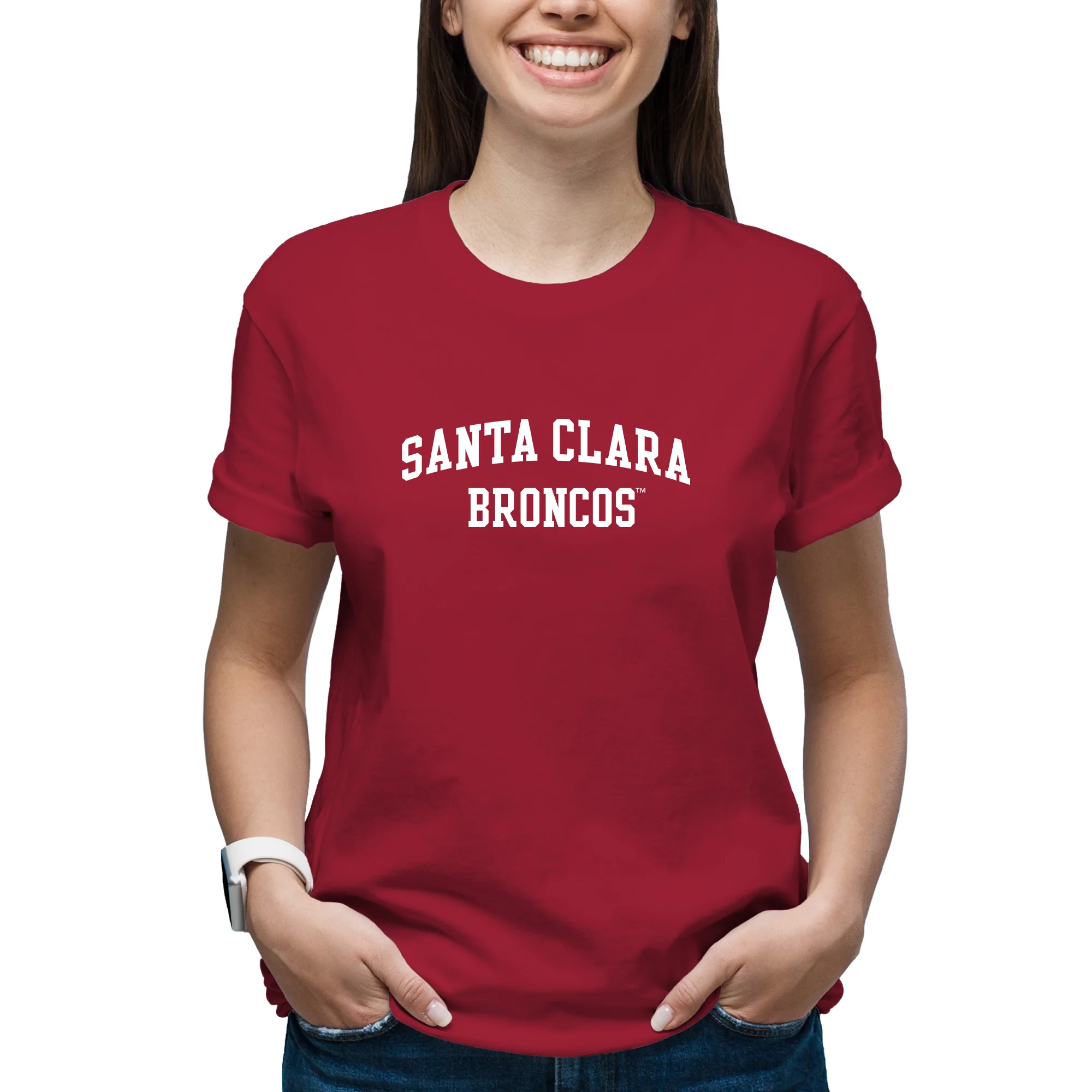 Santa Clara Broncos Arch Logo T-Shirt - Image 6