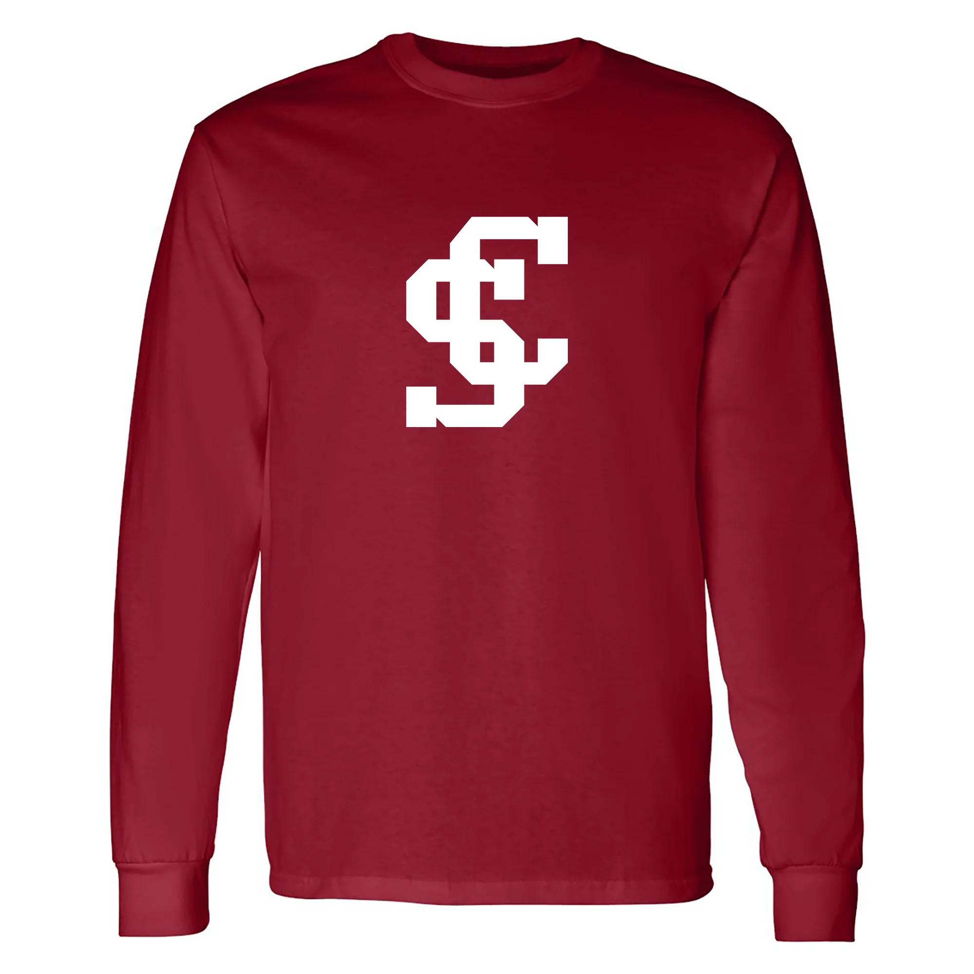 Santa Clara Broncos Primary Logo Long Sleeve - Cardinal