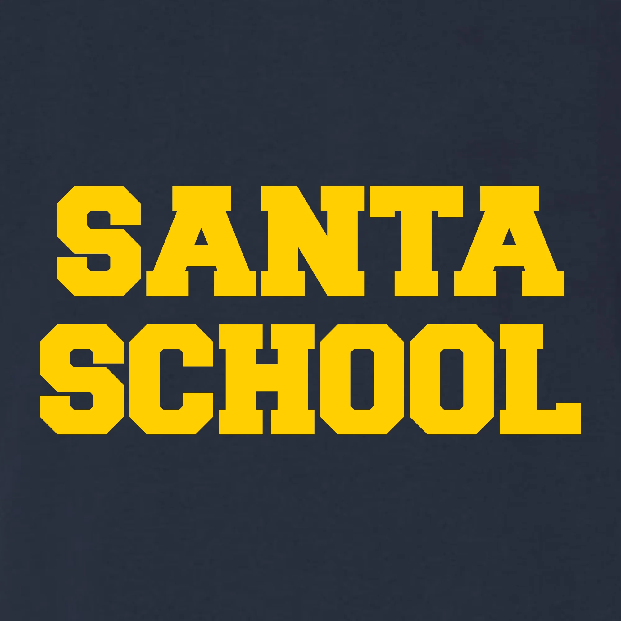 Santa School Triblend T-Shirt - Solid Navy - Image 2