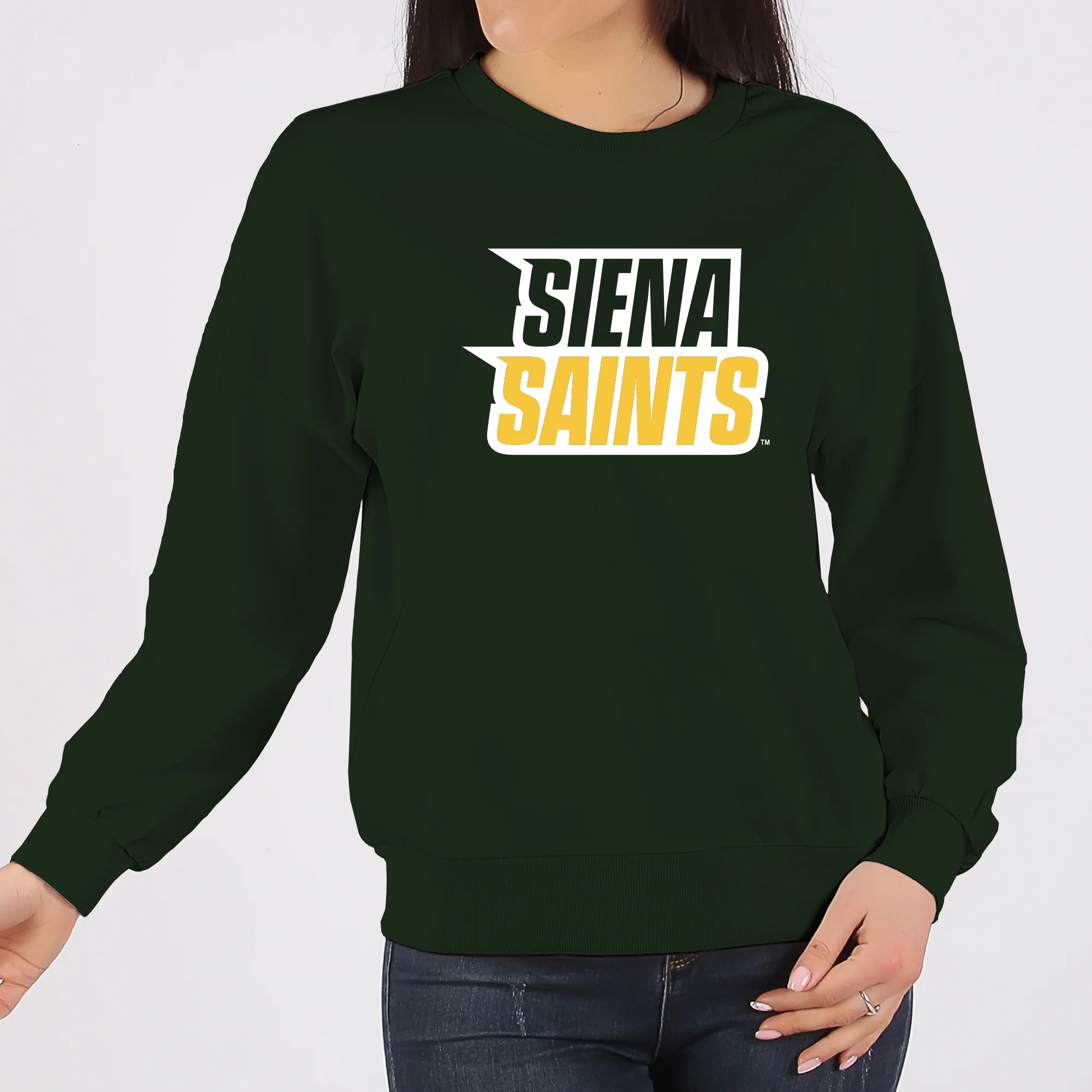 Siena University Basic Block Crewneck - Forest - Image 4